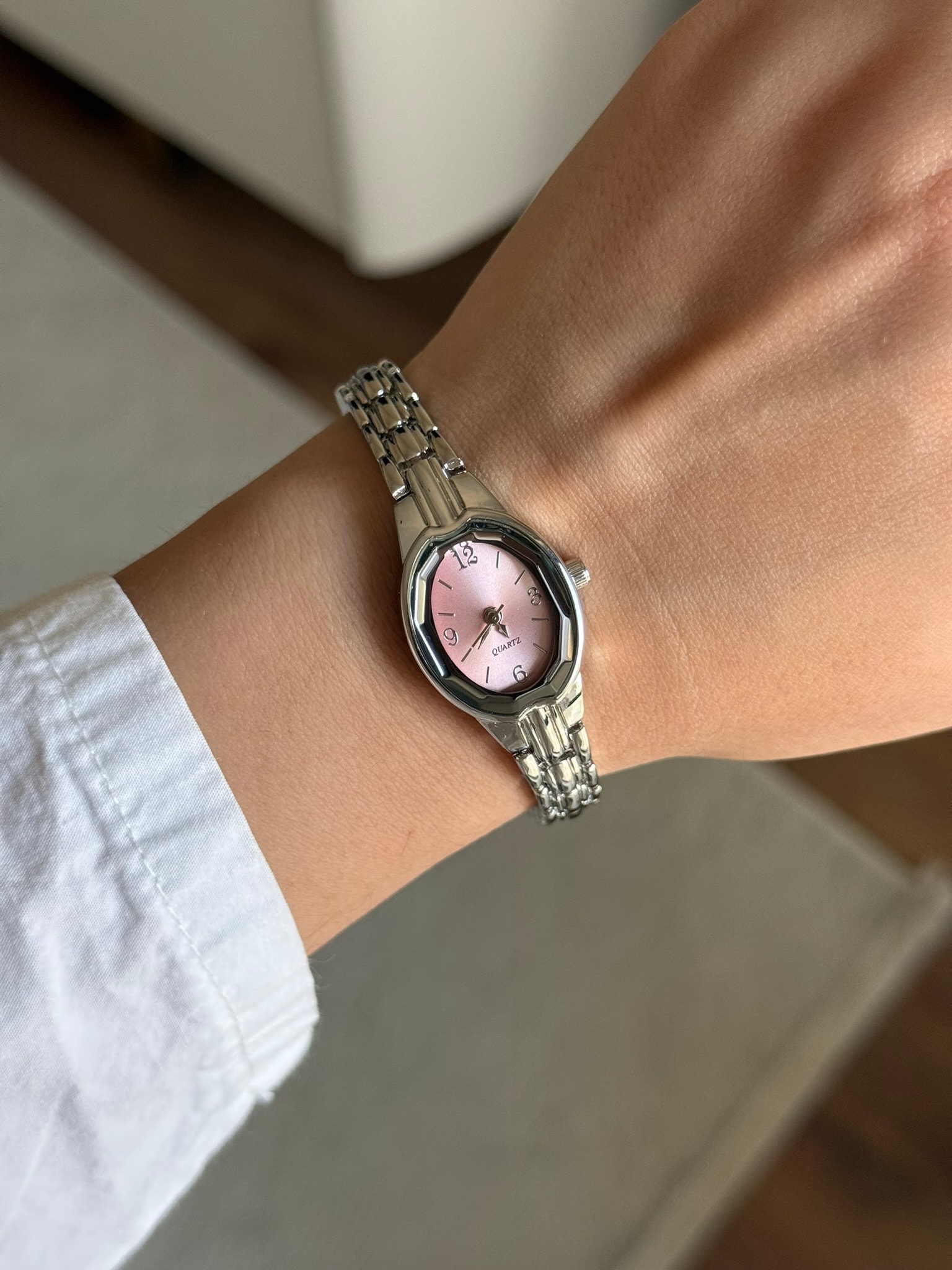 Bonfesa Minimal Kadın Kol Saati Gümüş (Pembe Kadran)