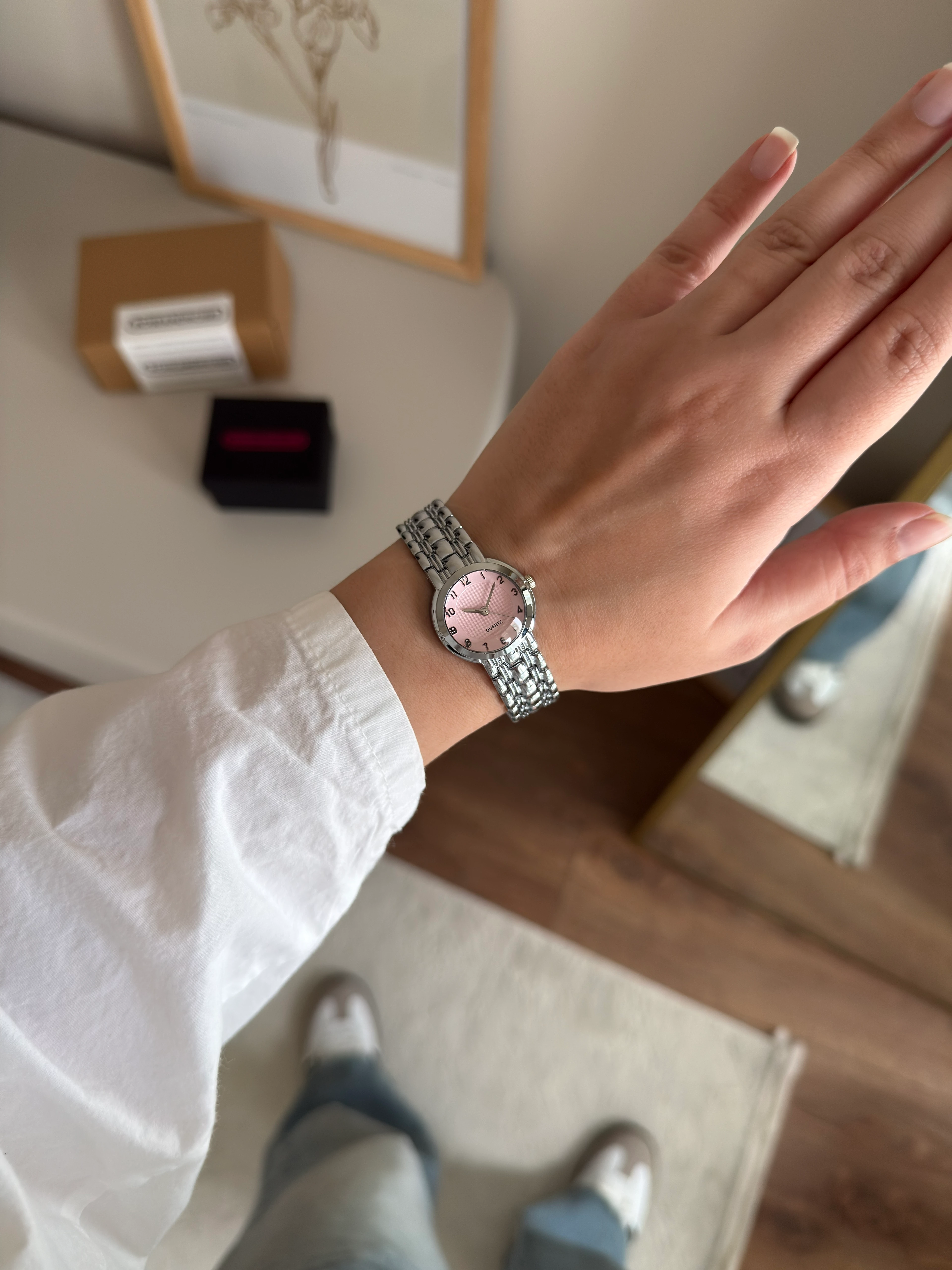 Noriko Basic Tasarım Kadın Kol Saati - Gümüş-Pembe Kadran