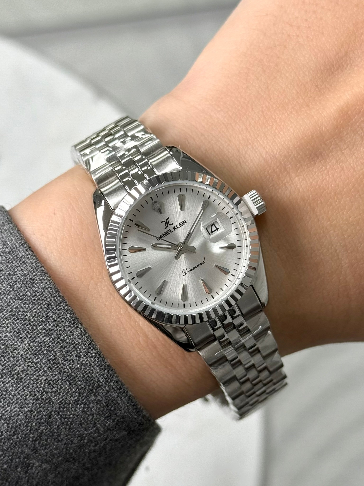 Daniel Klein Diamond Seri Garantili Premium Kadın Kol Saati Gümüş Renk (Beyaz Kadran) RSDK-108