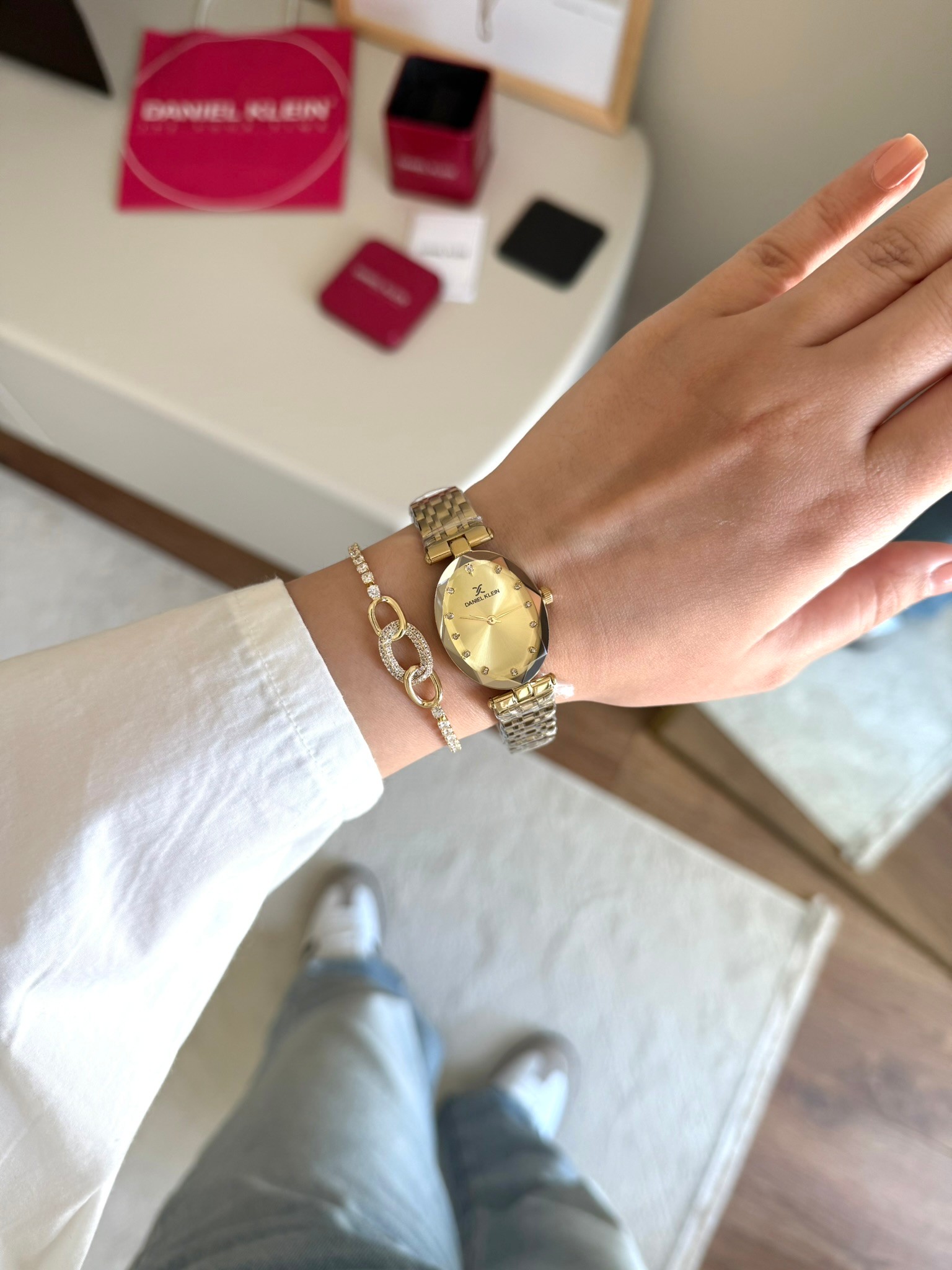 Daniel Klein Garantili Premium Kadın Kol Saati Gold Renk (Gold Kadran) RSDK-128