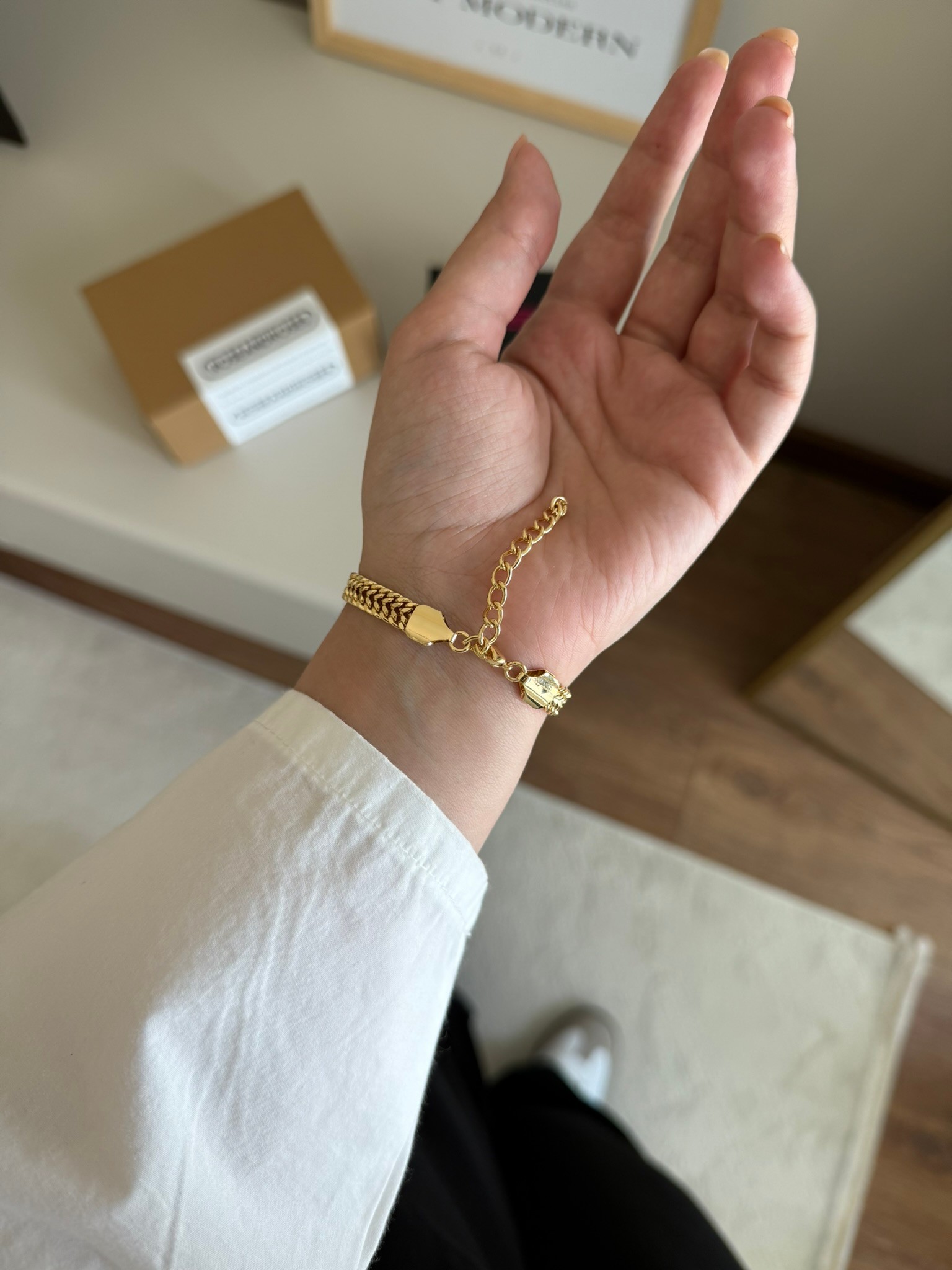 Nostel Örgü Zincir Kordon Minimal Kadın Kol Saati Gold (Gold Kadran)