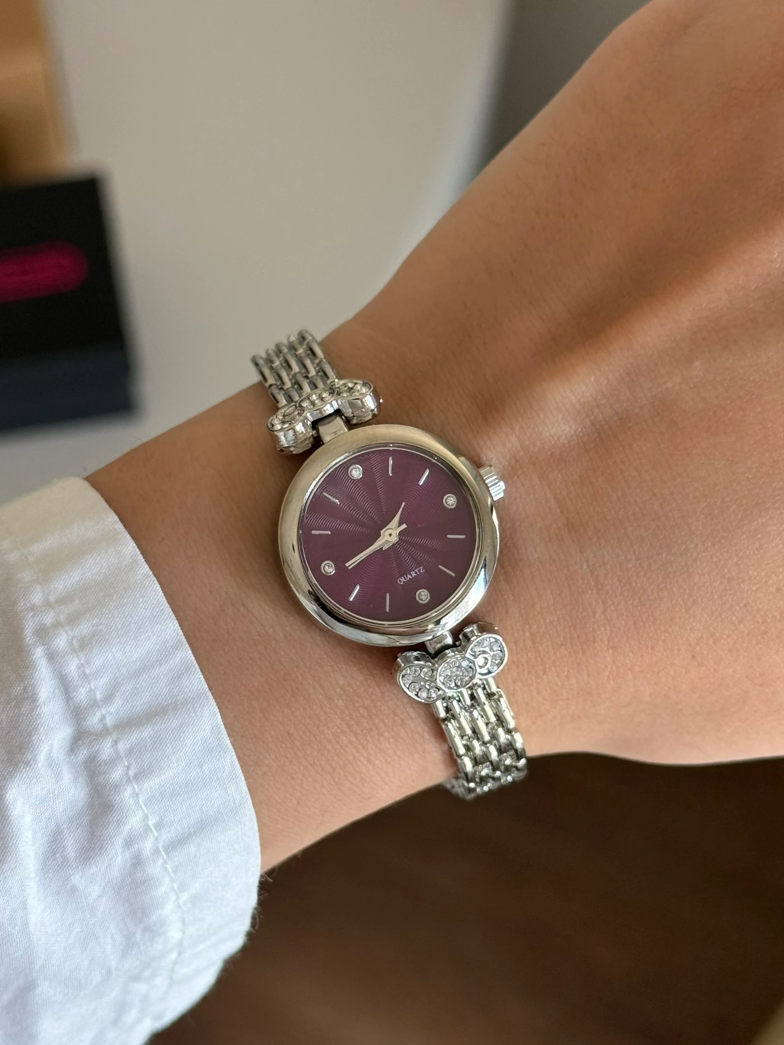 Mahre Minimal Kadın Kol Saati Gümüş (Bordo Kadran)