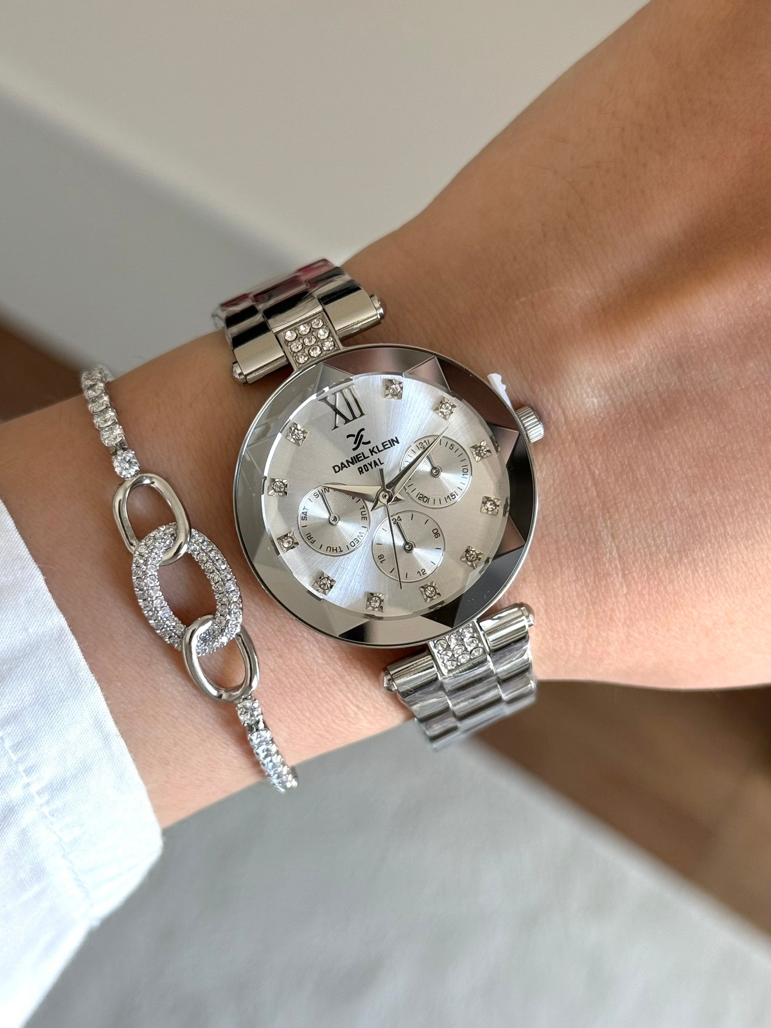 Daniel Klein Garantili Premium Kadın Kol Saati Gümüş Renk (Beyaz Kadran) RSDK-135