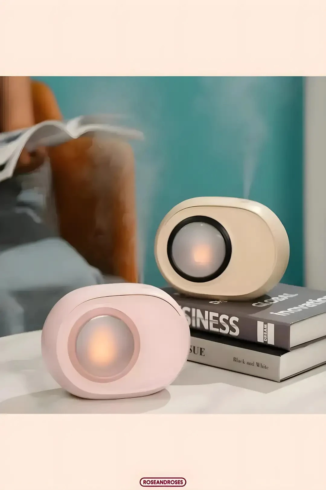 Ateş Efektli Buharlı Hava Nemlendirici ve Difüzör - Su Yeşili