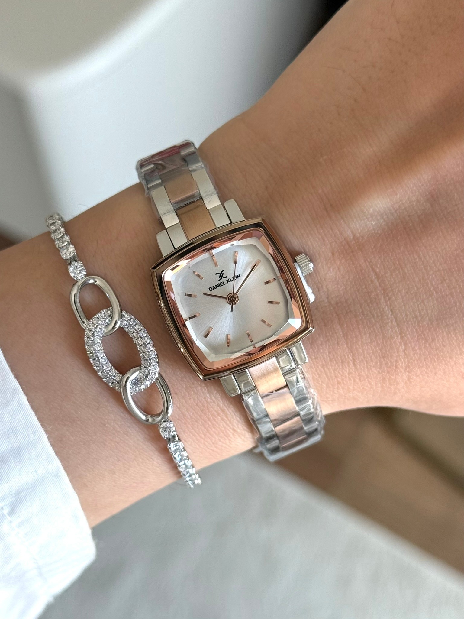 Daniel Klein Garantili Premium Kadın Kol Saati Rose-Gümüş Renk (Beyaz Kadran) RSDK-142