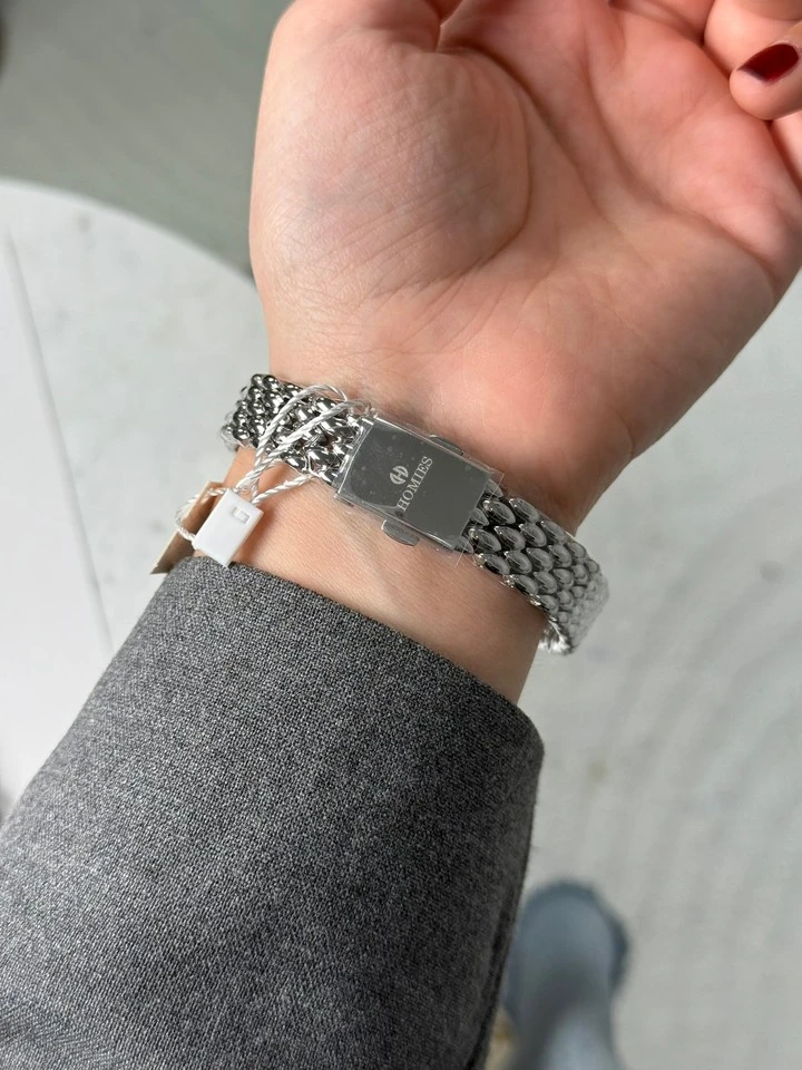 Homies Mekanizma Garantili Özel Kutulu Kadın Kol Saati Gümüş Kordon (Beyaz Kadran)