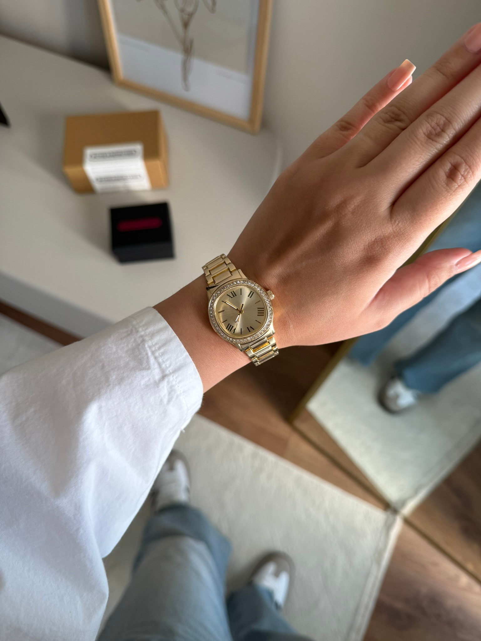 Vartine Muadil Model Kadın Kol Saati Gold (Gold Kadran)