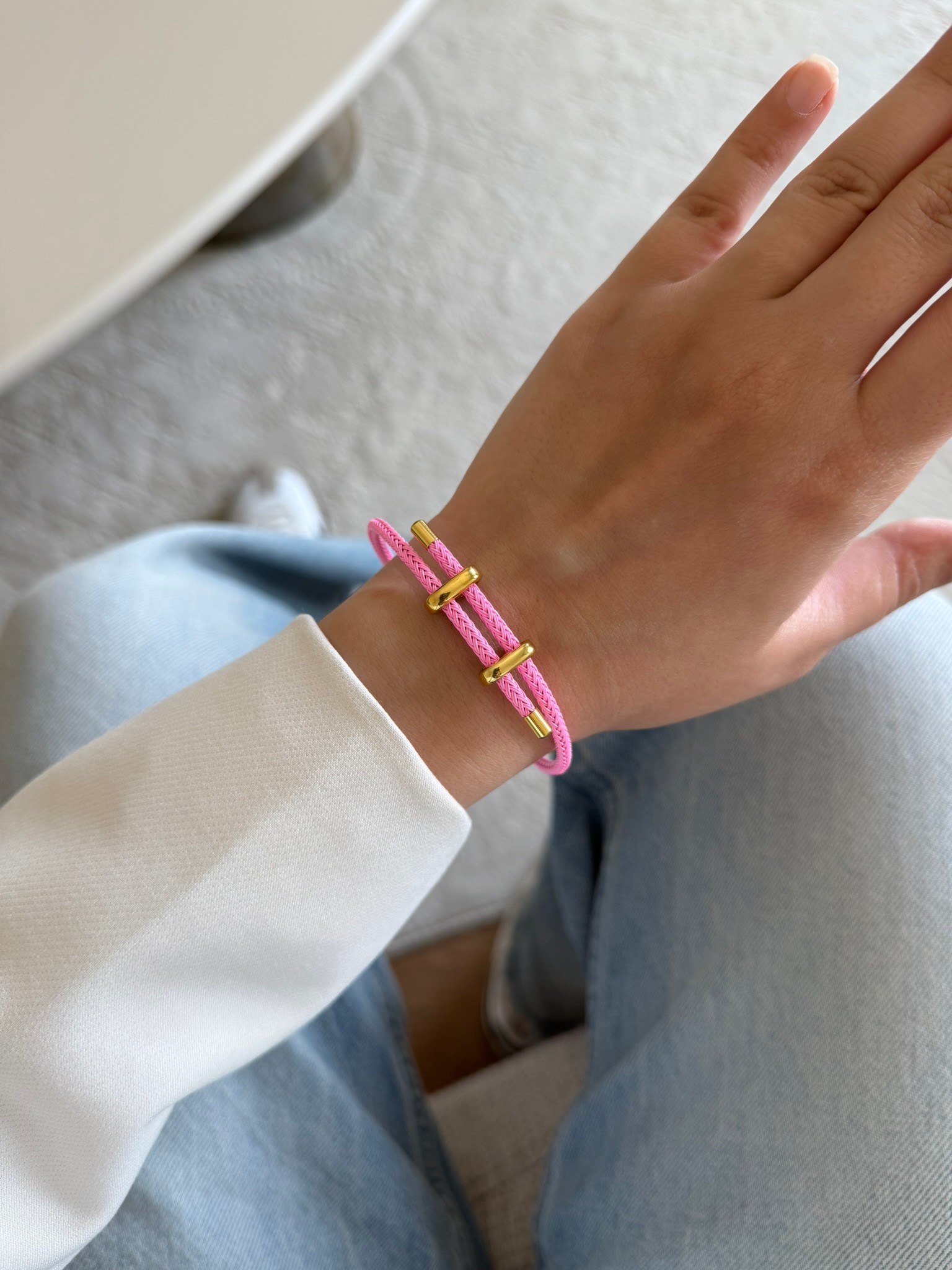 Hennes Orijinal Model İp Bileklik Pembe