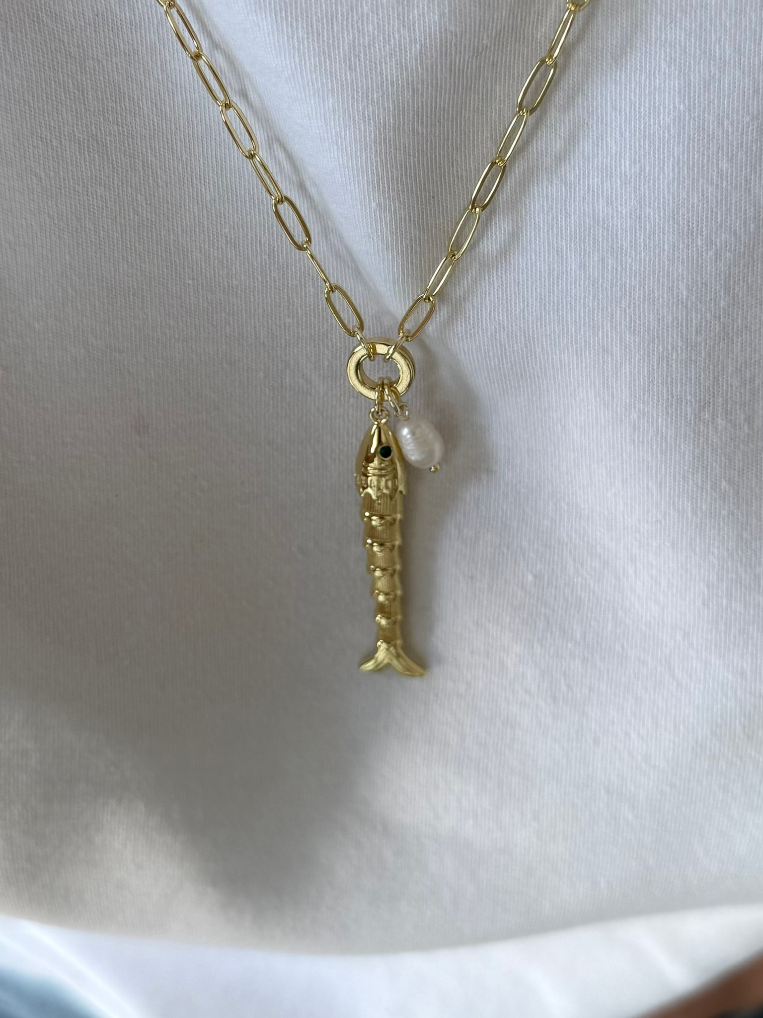 Trend Balık Kolye Gold Renk 1
