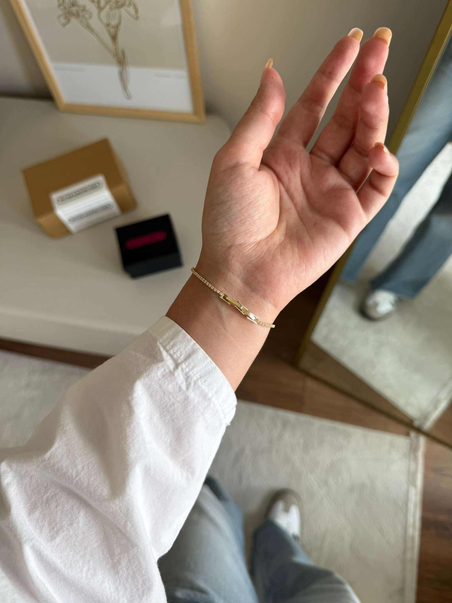 Üçlü Çiçek Baget Tasarım Bileklik Gold