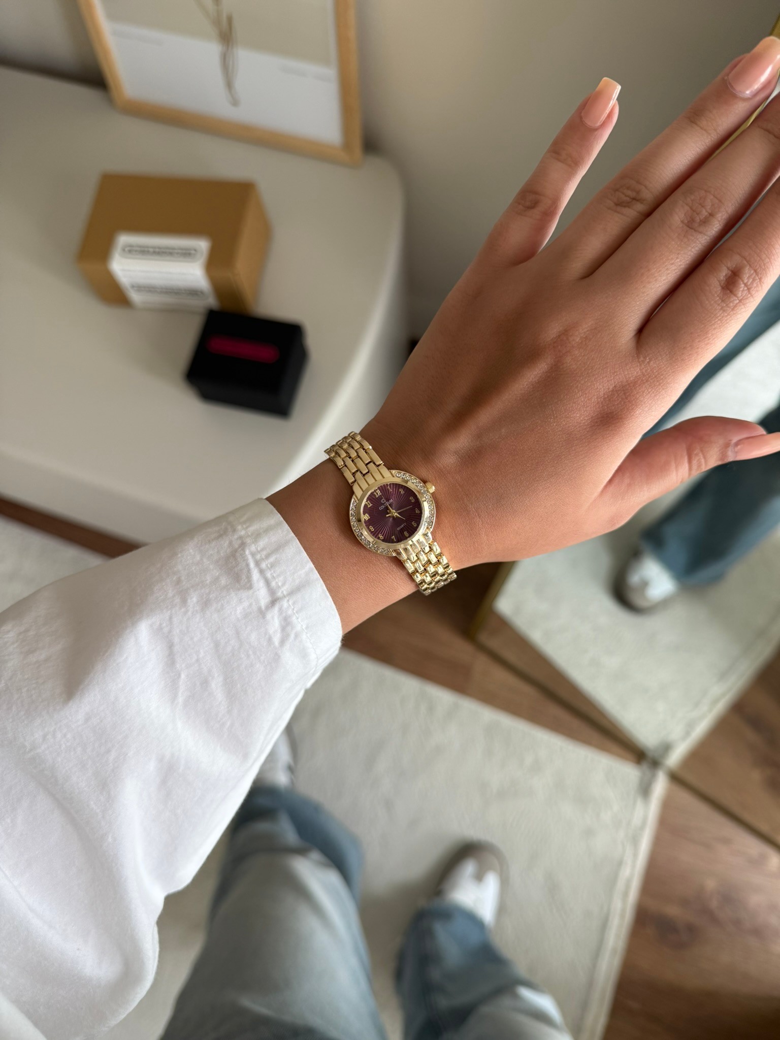 Solrex Tasarım Kadran Kadın Kol Saati Gold (Bordo Kadran)