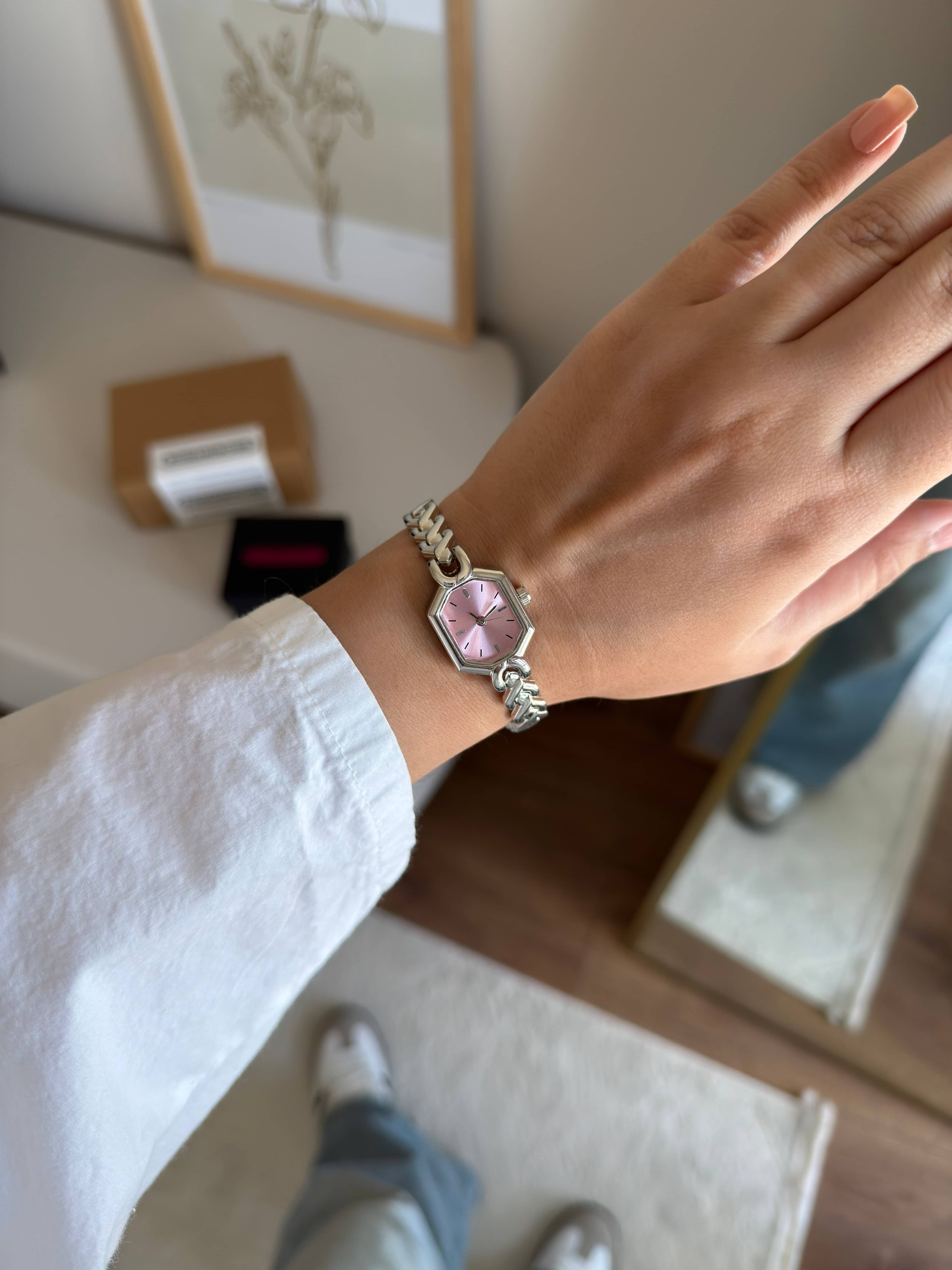 Serry Minimal Yeni Sezon Kadın Kol Saati Gümüş (Pembe Kadran)