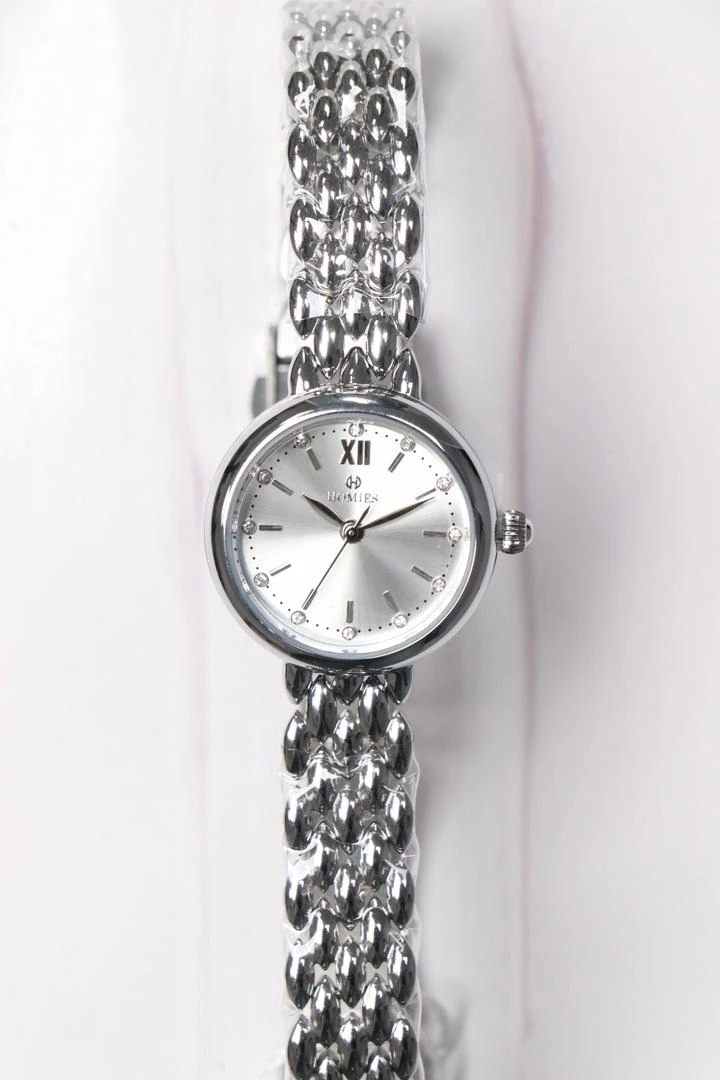Homies Mekanizma Garantili Özel Kutulu Kadın Kol Saati Gümüş Kordon (Beyaz Kadran)
