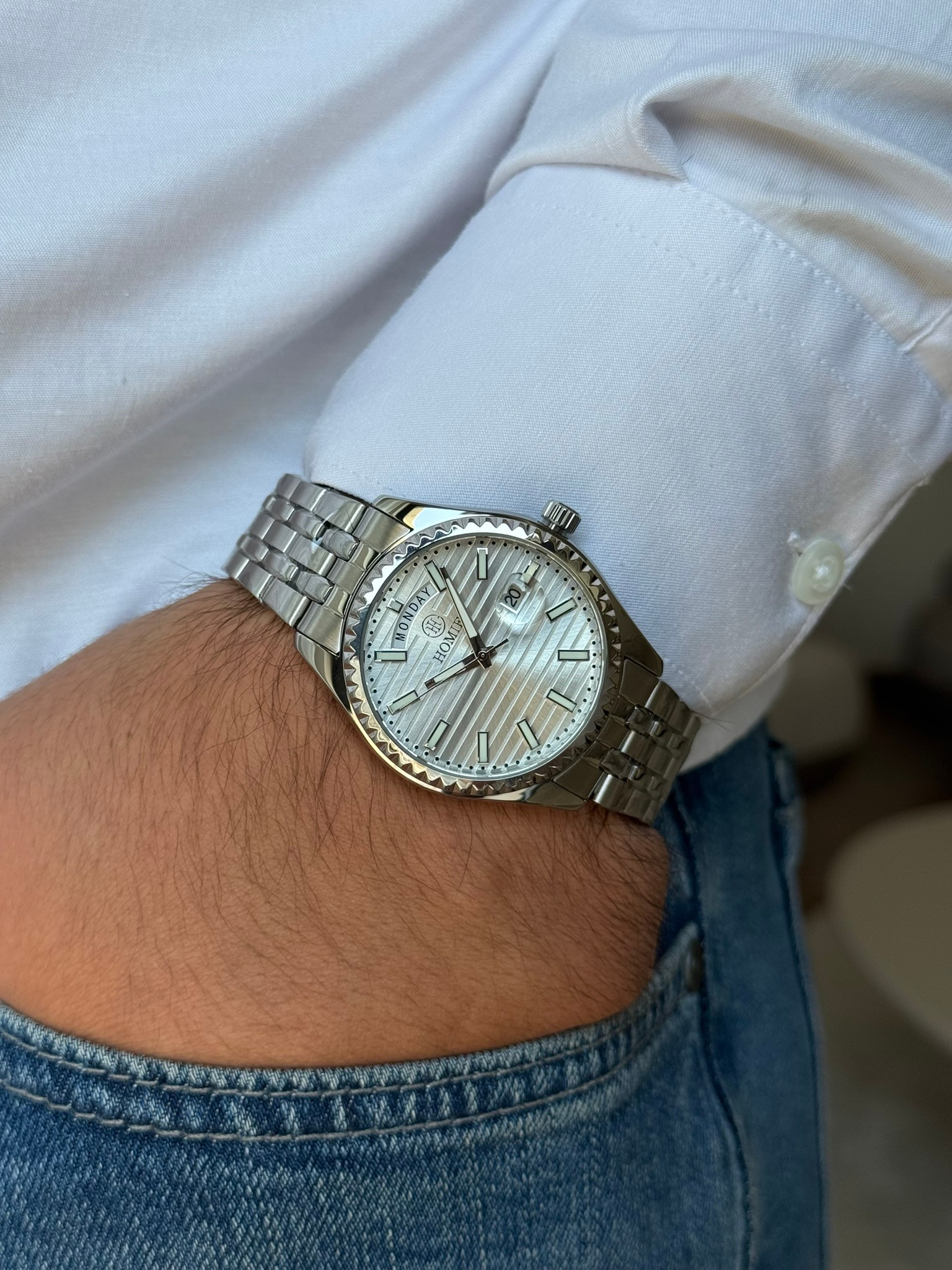 Homies Garantili Premium Çift Saati Gümüş (Beyaz Kadran) RSHMS-259