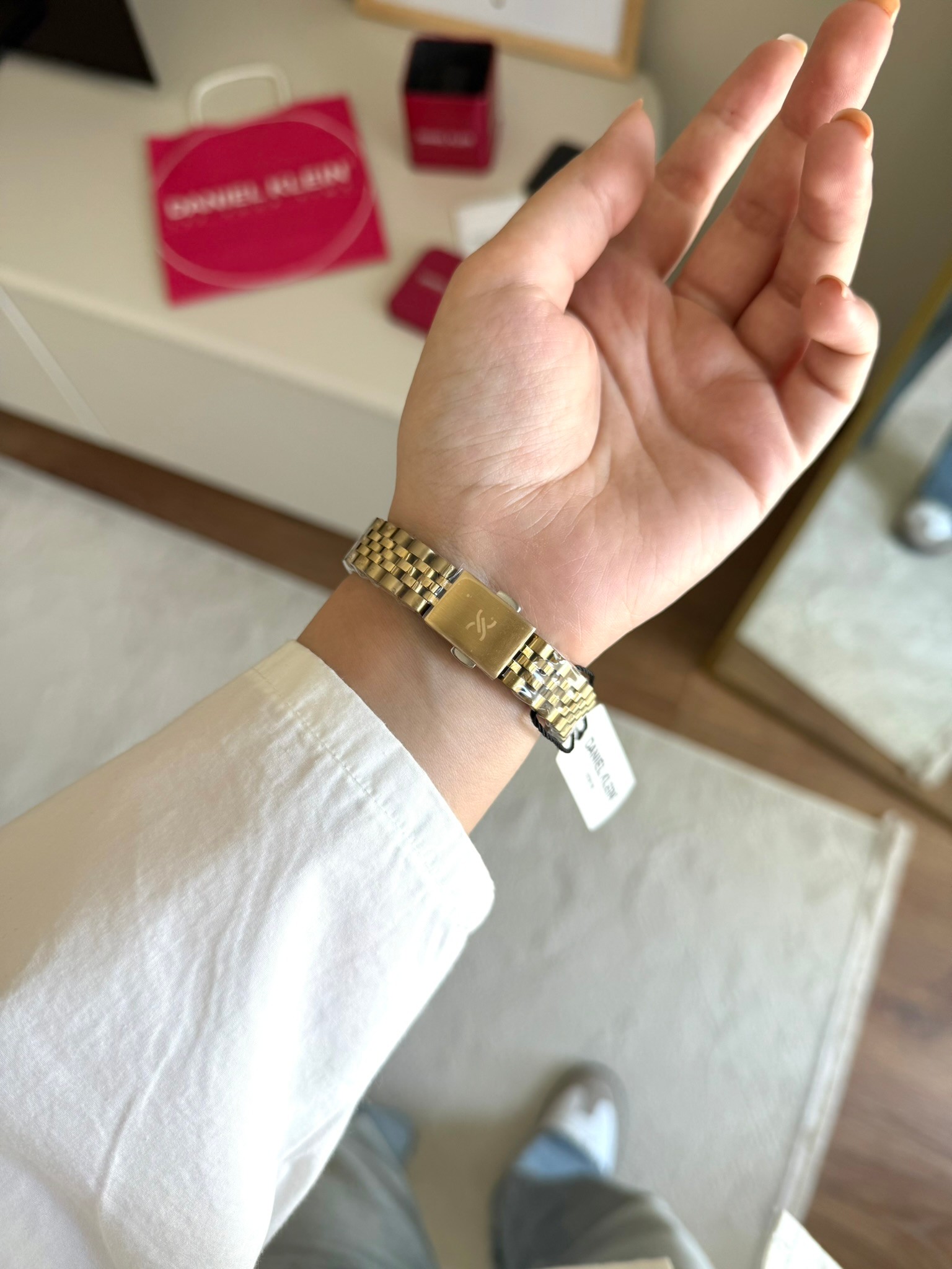 Daniel Klein Garantili Premium Kadın Kol Saati Gold Renk (Beyaz Kadran) RSDK-127