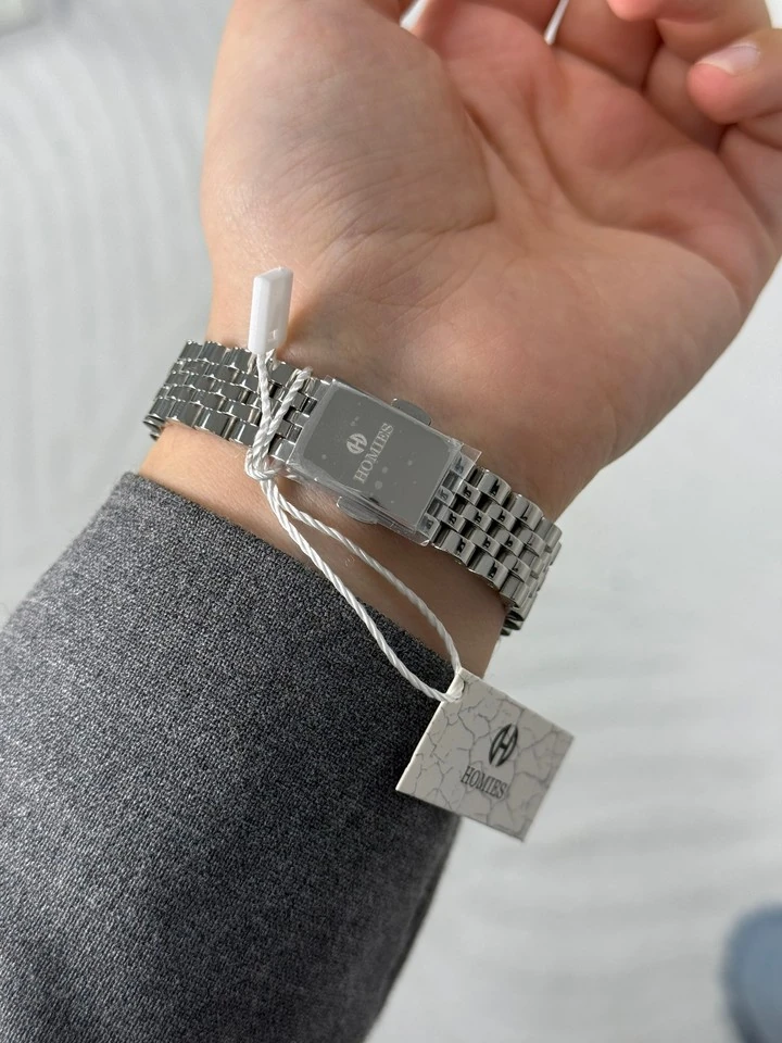 Homies Mekanizma Garantili Kadın Kol Saati Gümüş Kordon (Beyaz Kadran)