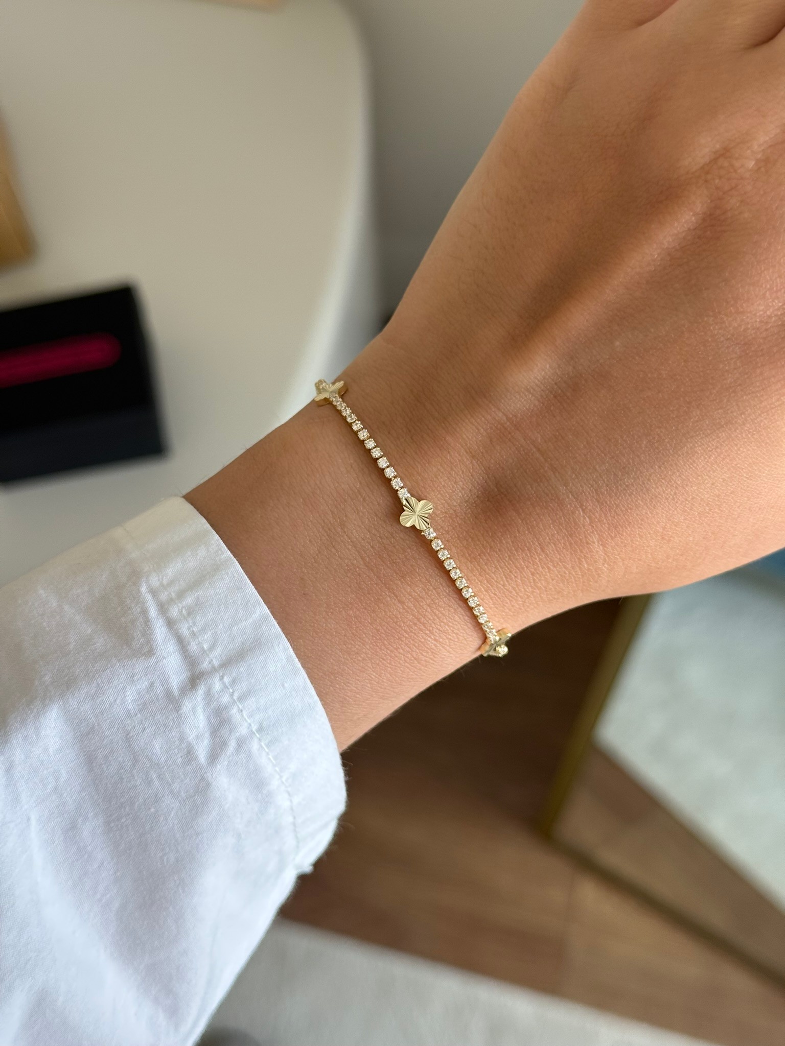 Üçlü VC  Baget Tasarım Bileklik Gold