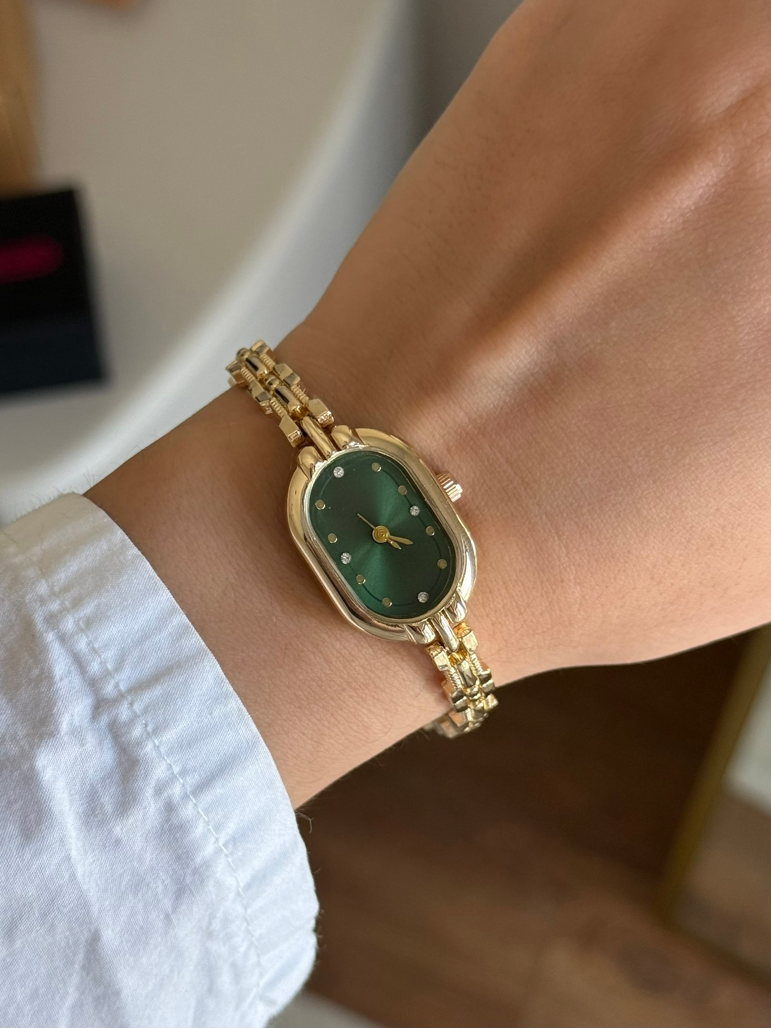 Maddy Minimal Model Kadın Kol Saati - Gold-Yeşil Kadran