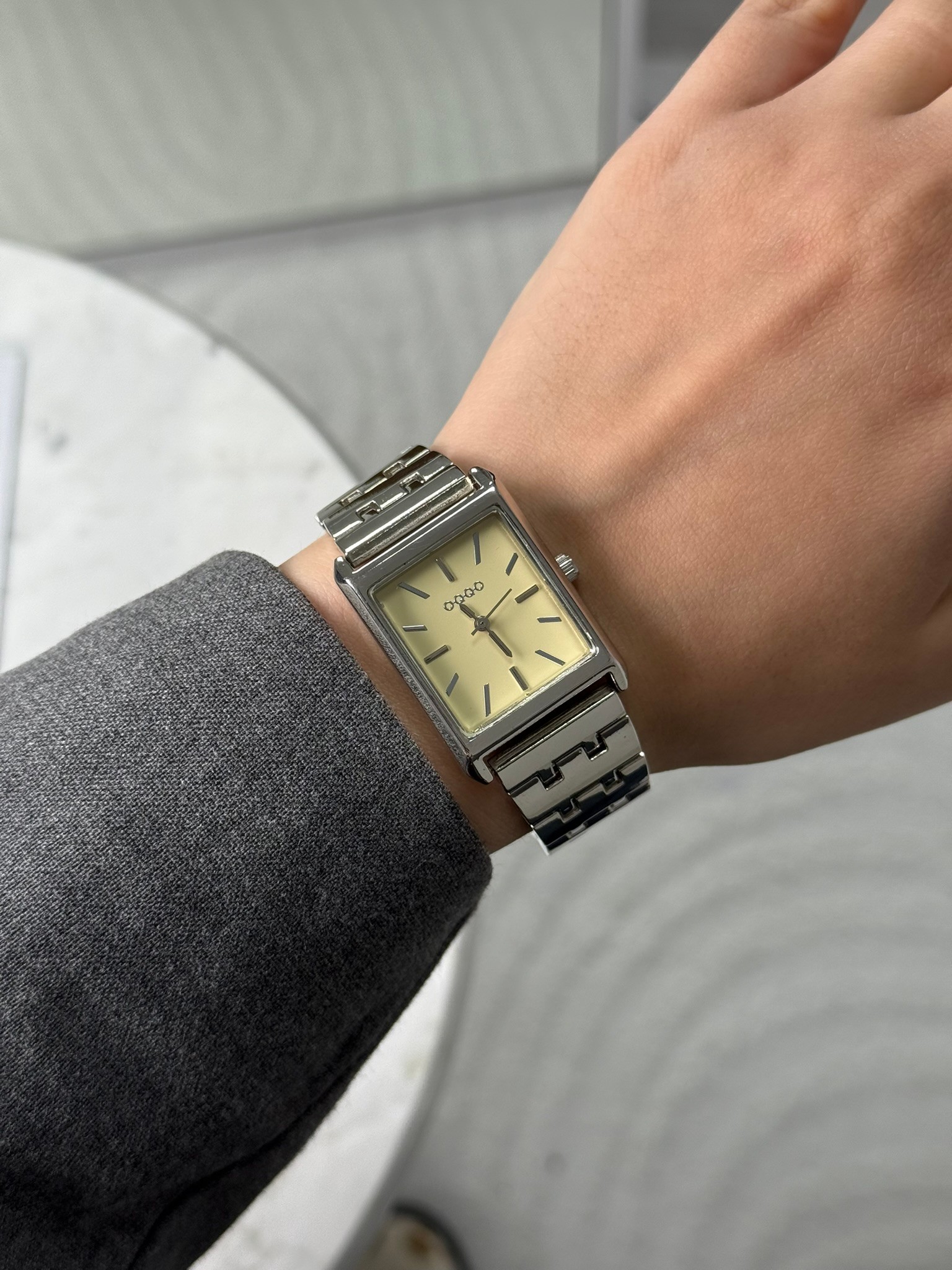 Capsul Özel Tasarım Vintage Model Kadın Kol Saati Gümüş Butter Yellow (Sarı Kadran)