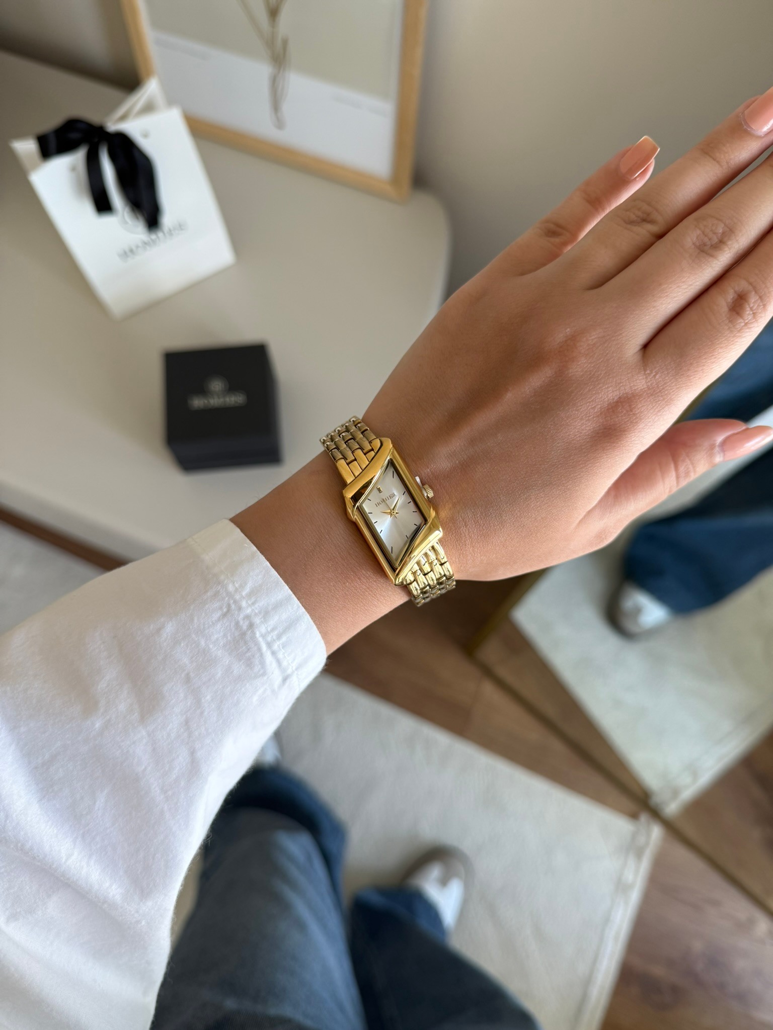 Homies Garantili Premium Kadın Kol Saati Gold (Beyaz Kadran) RSHMS-241