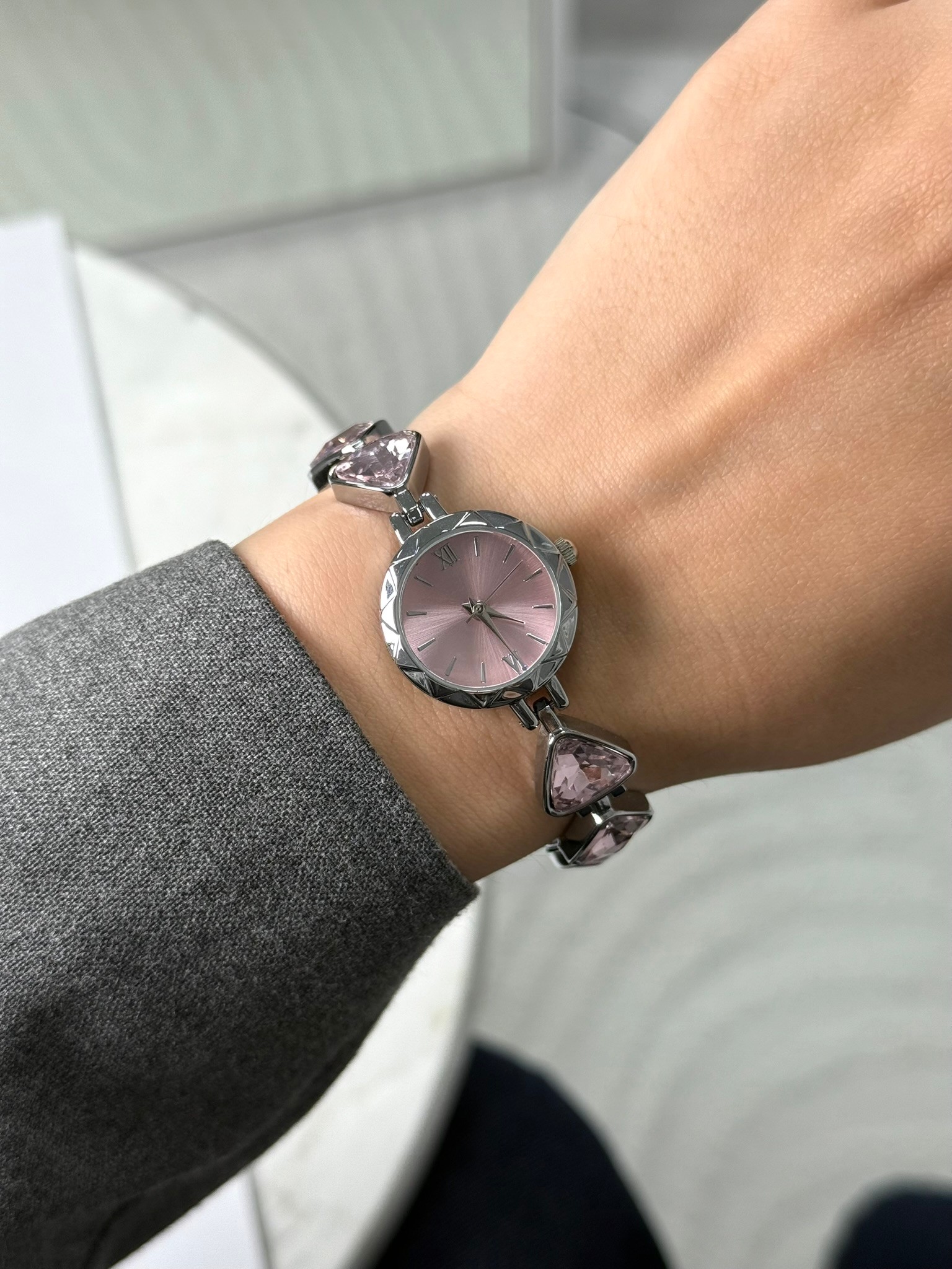 Colette Taşlı Kordon Yeni Sezon Kadın Kol Saati Gümüş (Pembe Kadran)