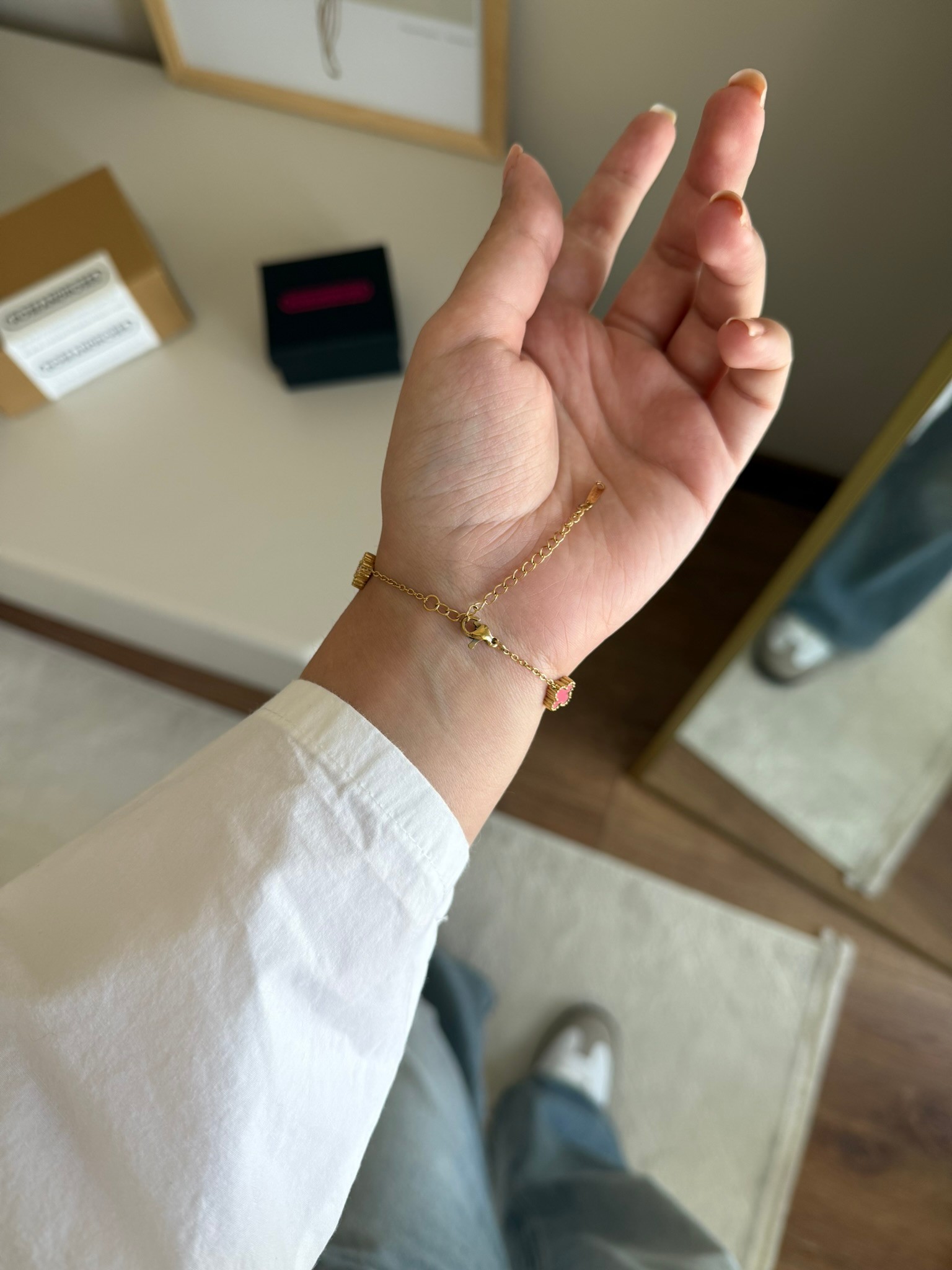 VC Orta Boy Orijinal Model Bileklik Gold Pembe