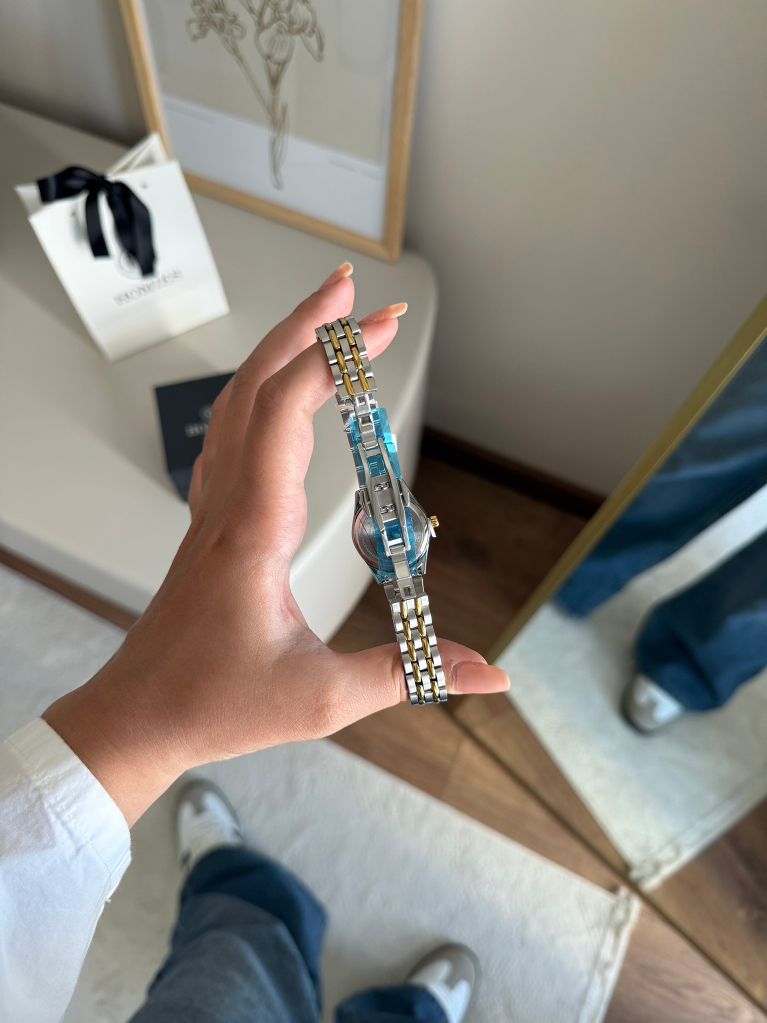Homies Garantili Premium Kadın Kol Saati Gold-Gümüş (Beyaz Kadran) RSHMS-247