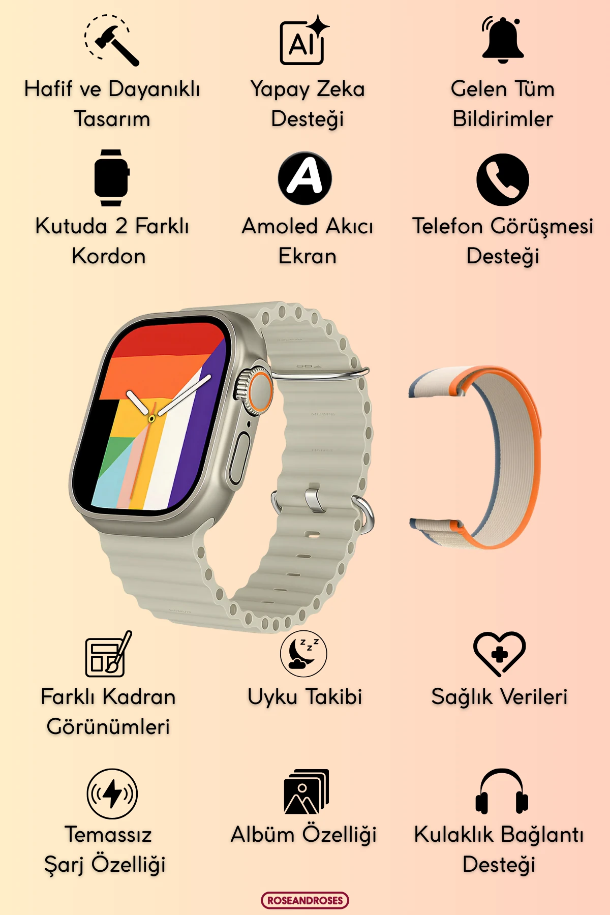 HK11 ULTRA Çok Fonksiyonel Akıllı Saat - Gümüş