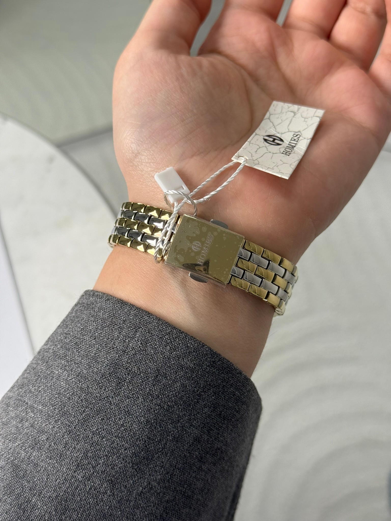 Homies Garantili Premium Kadın Kol Saati Gold-Gümüş (Beyaz Kadran Gümüş Kasa) RSHMS-194