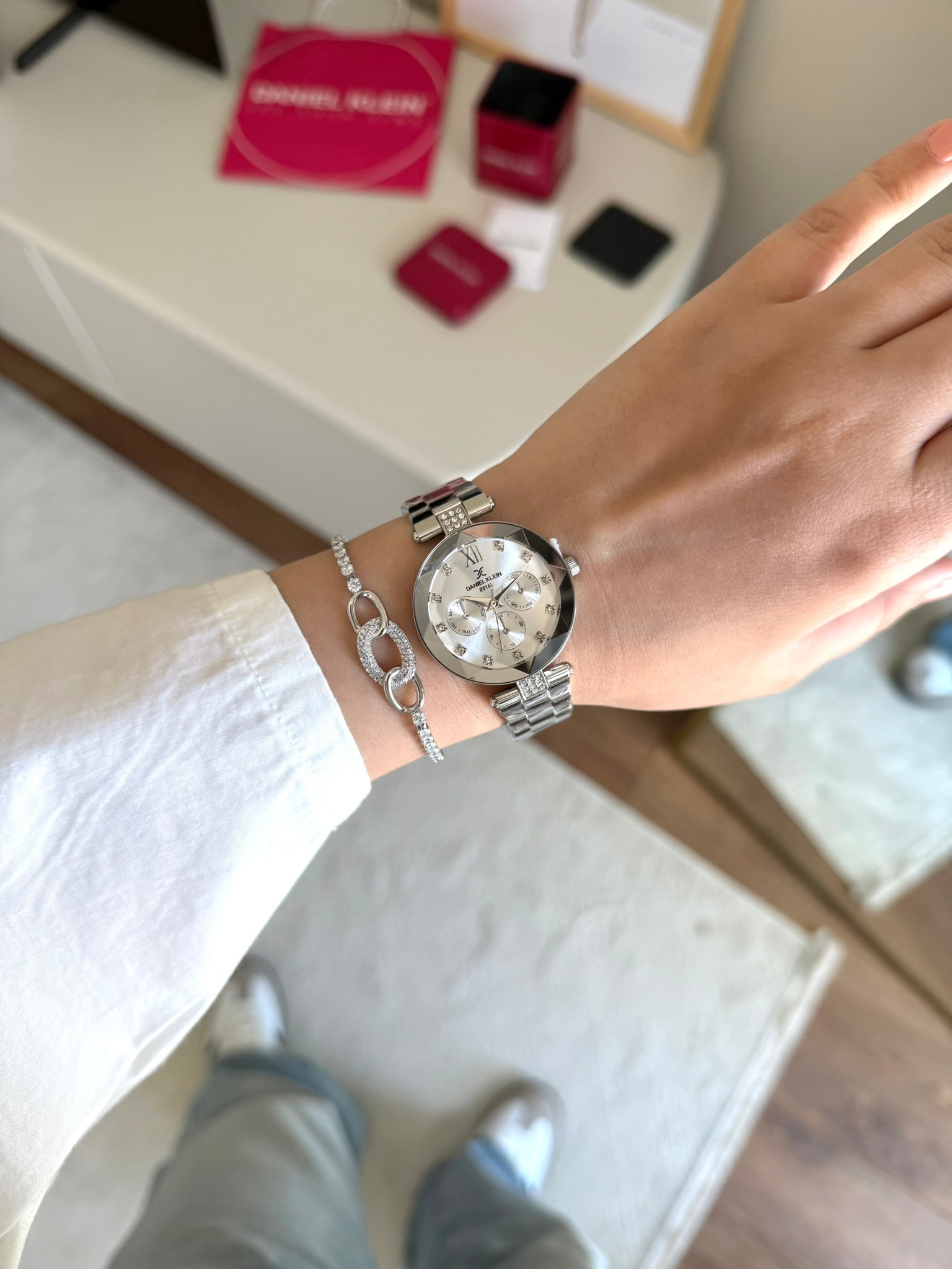 Daniel Klein Garantili Premium Kadın Kol Saati Gümüş Renk (Beyaz Kadran) RSDK-135