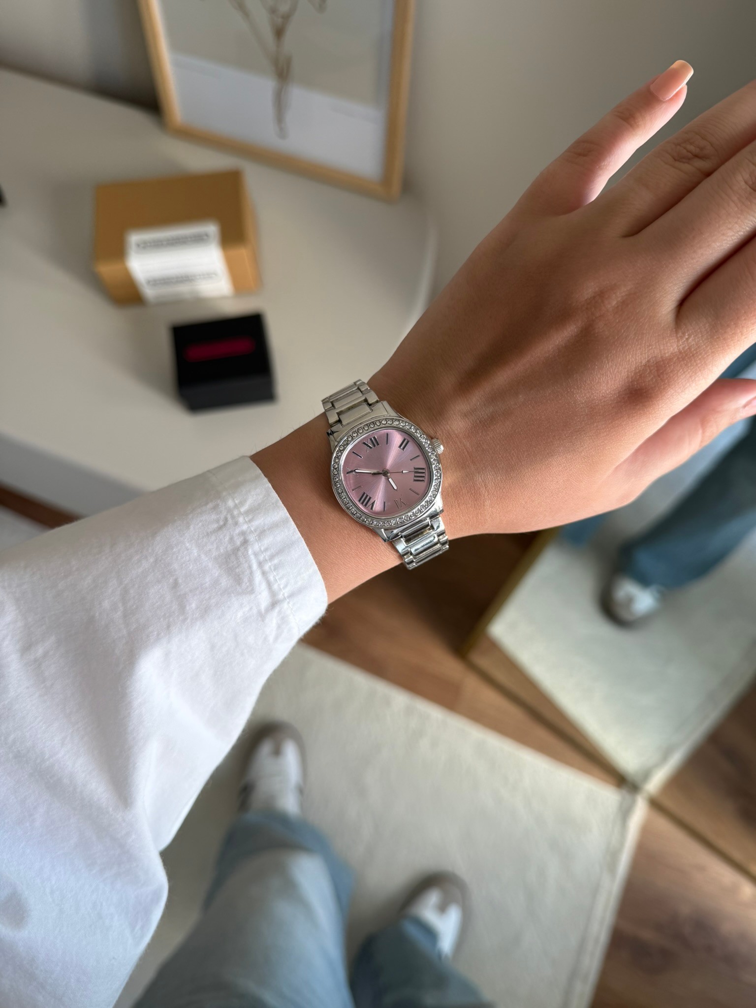 Vartine Muadil Model Kadın Kol Saati Gümüş (Pembe Kadran)