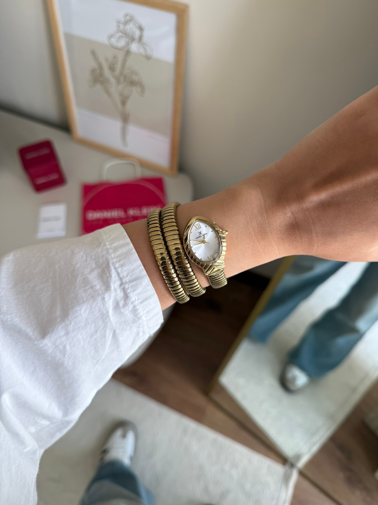 Daniel Klein Garantili Premium Kadın Kol Saati Gold Renk (Beyaz Kadran) RSDK-152