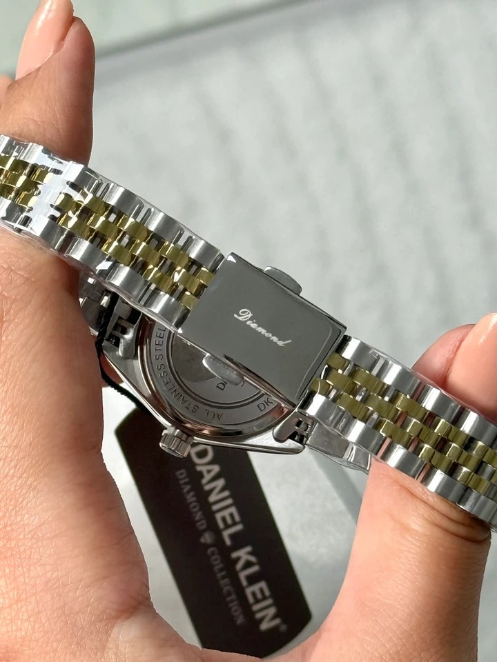 Daniel Klein Diamond Seri Garantili Premium Kadın Kol Saati Gold-Gümüş Renk (Beyaz Kadran) RSDK-110