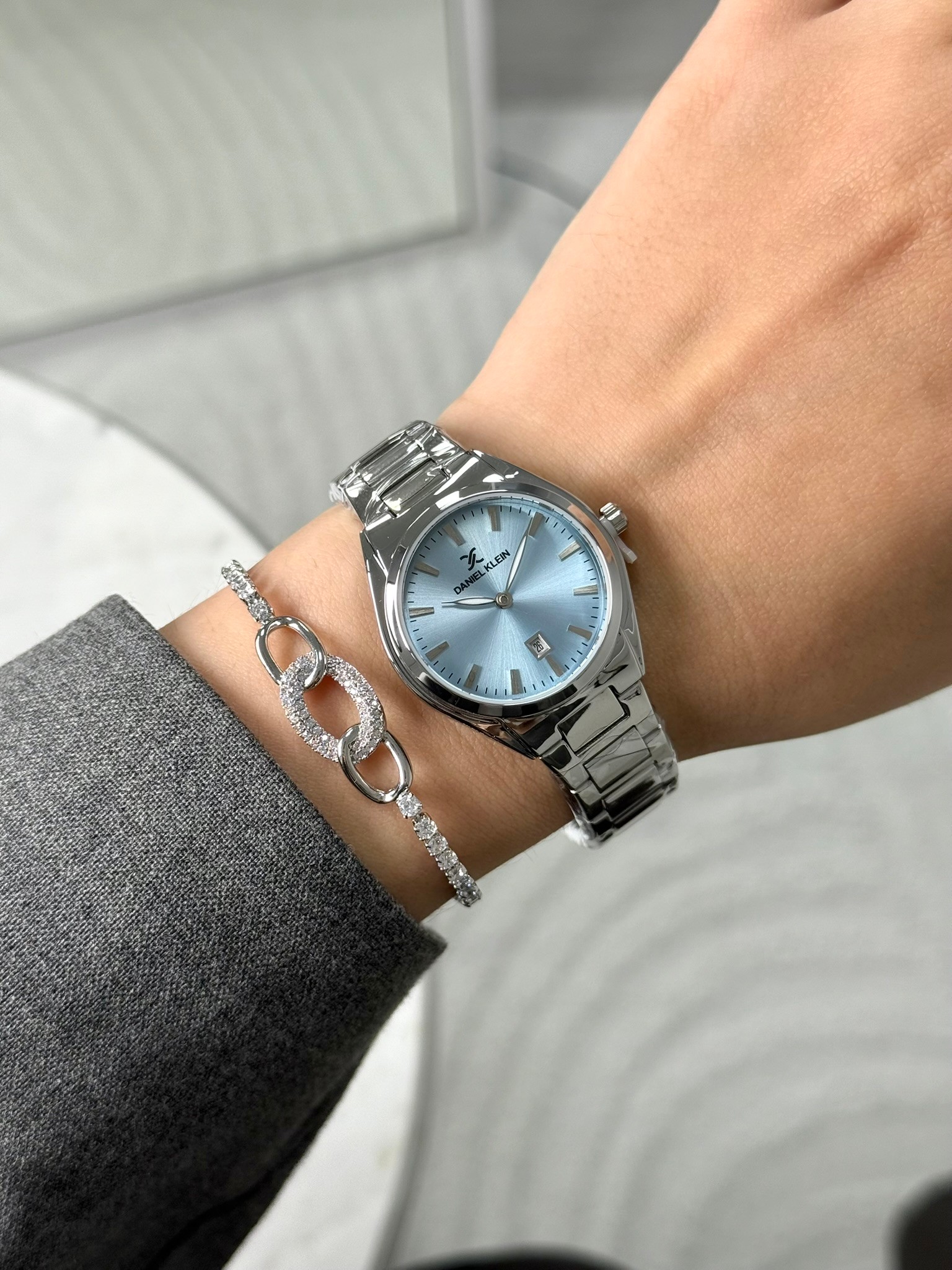 Daniel Klein Garantili Premium Kadın Kol Saati Gümüş Renk (Mavi Kadran) RSDK-113