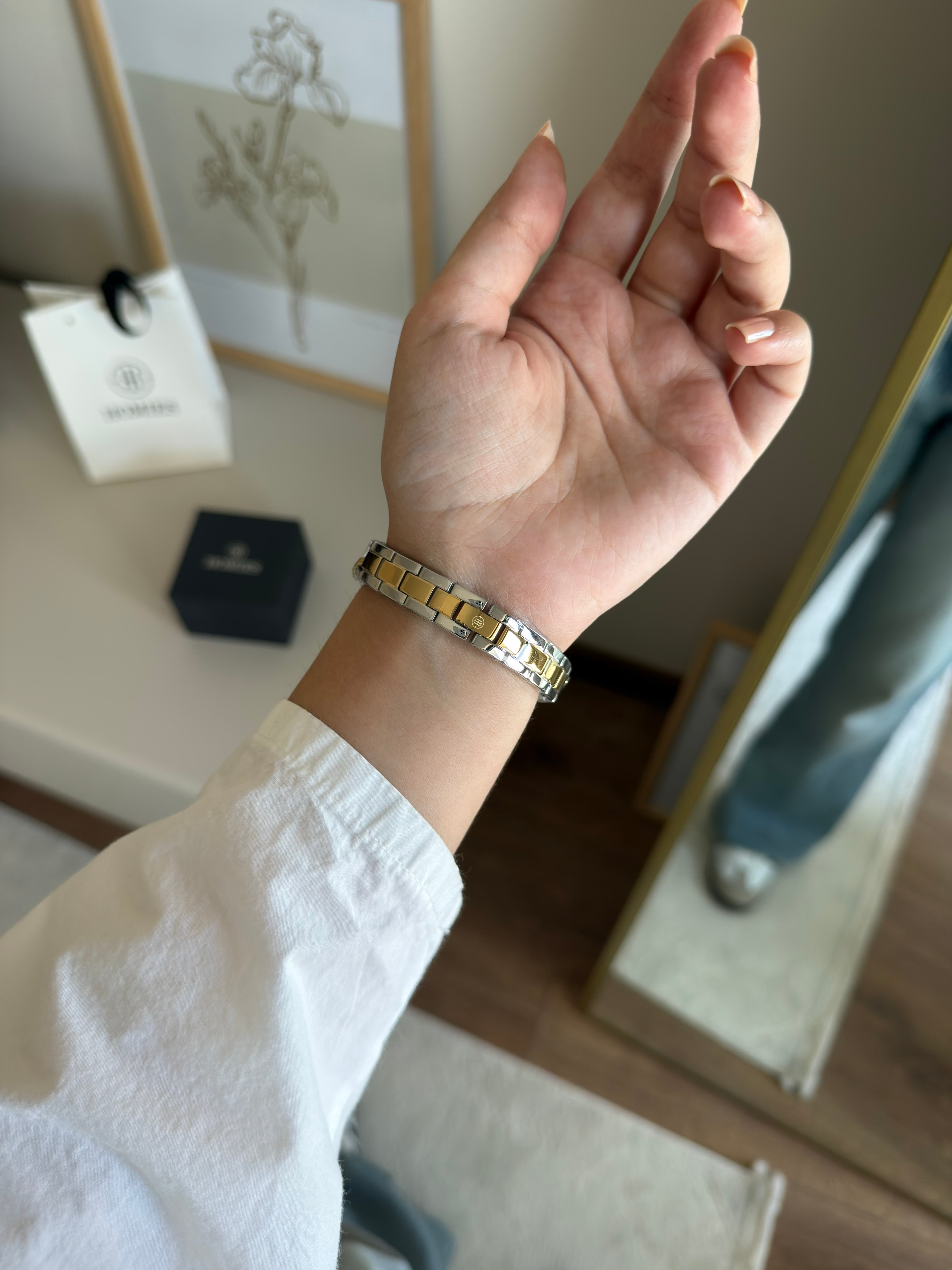 Homies Garantili Premium Kol Saati Gold-Gümüş (Beyaz Kadran) RSHMS-274