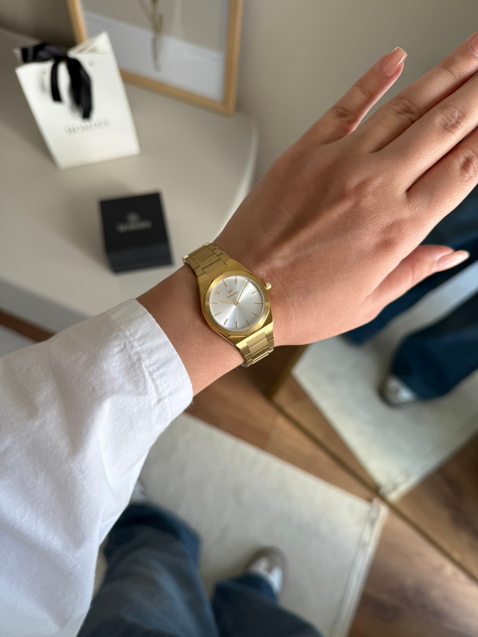 Homies Garantili Premium Kadın Kol Saati Gold (Beyaz Kadran) RSHMS-255
