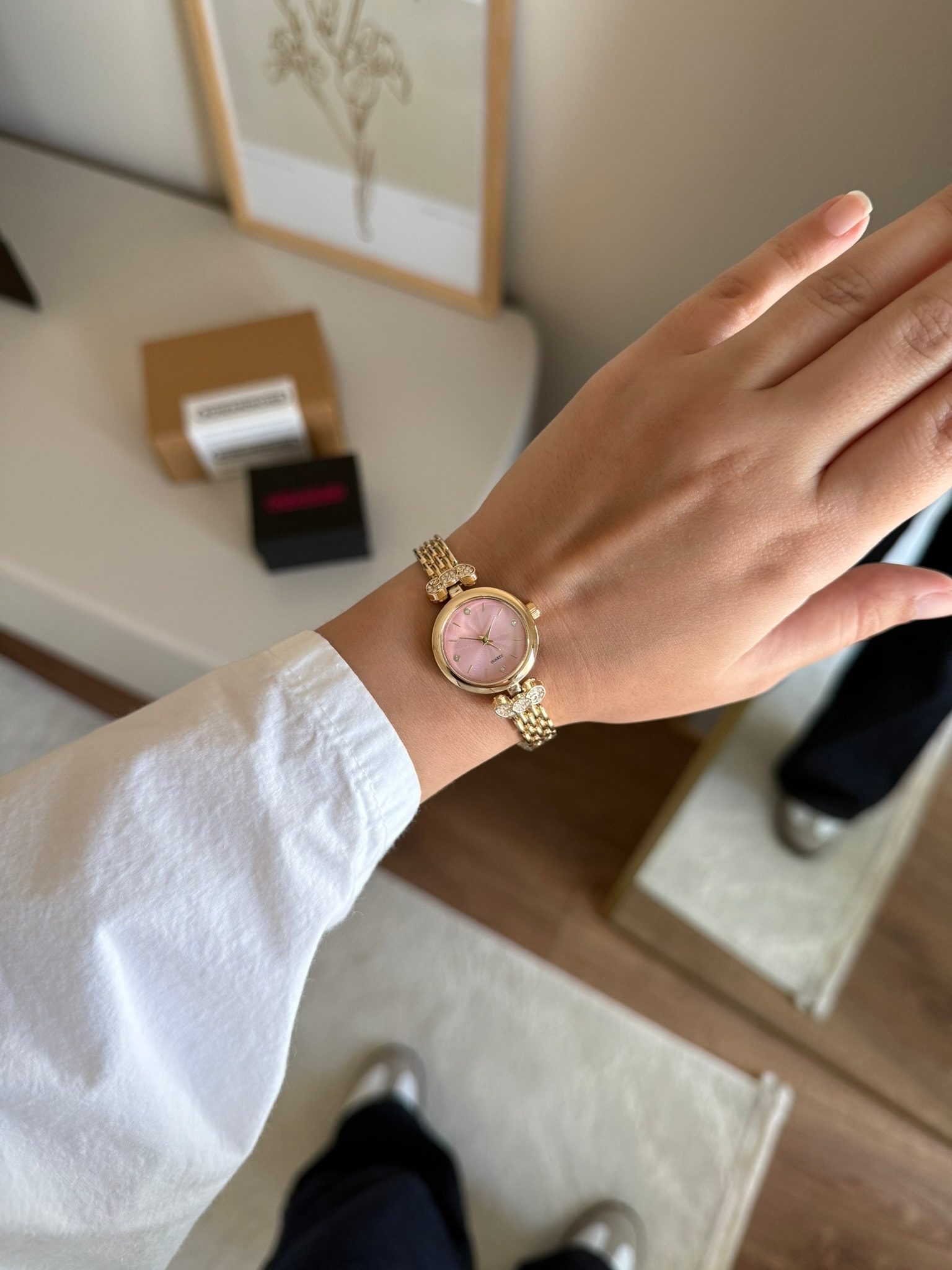 Mahre Minimal Kadın Kol Saati Gold (Pembe Kadran)