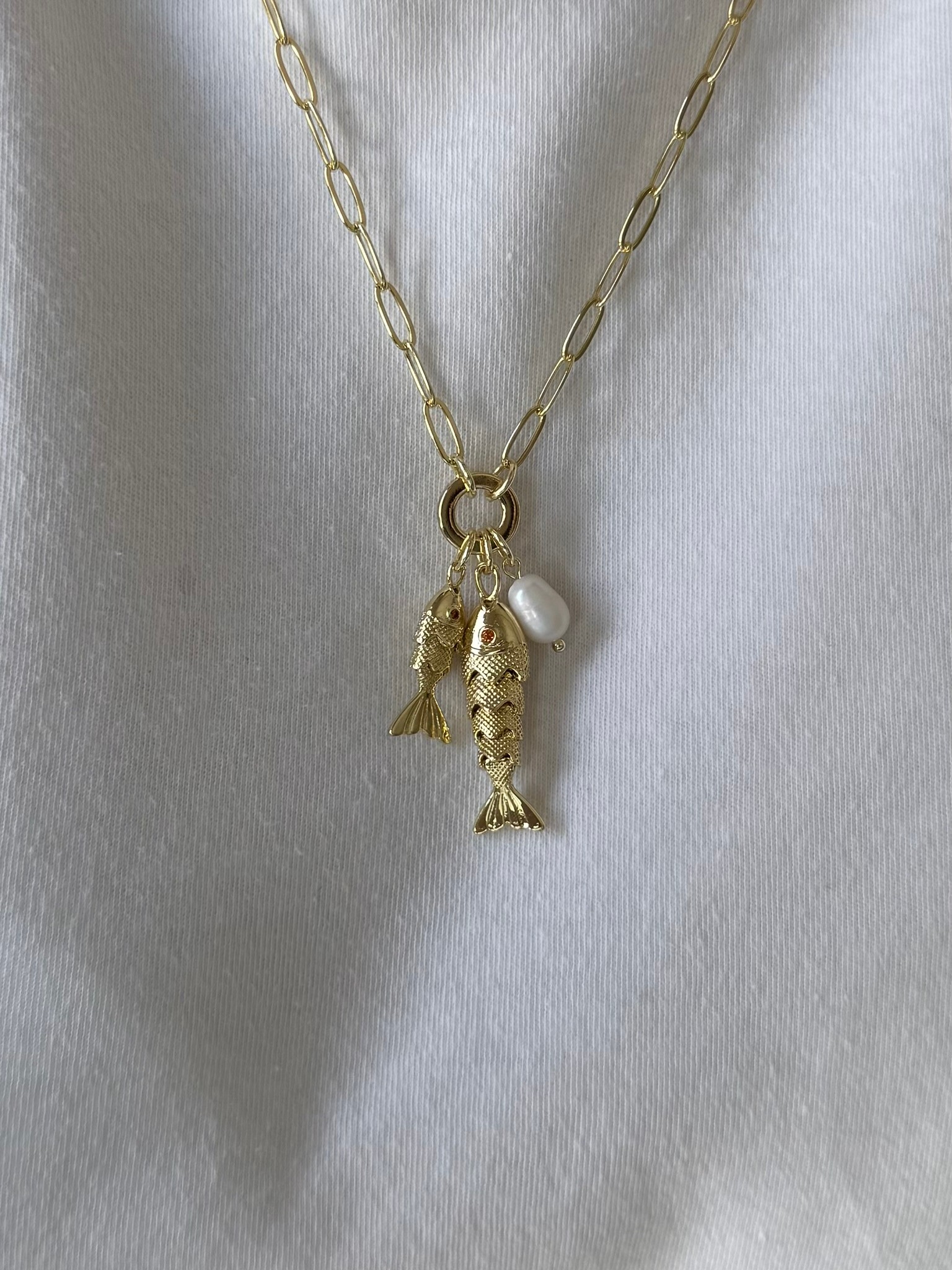Trend Balık Kolye Gold Renk 5