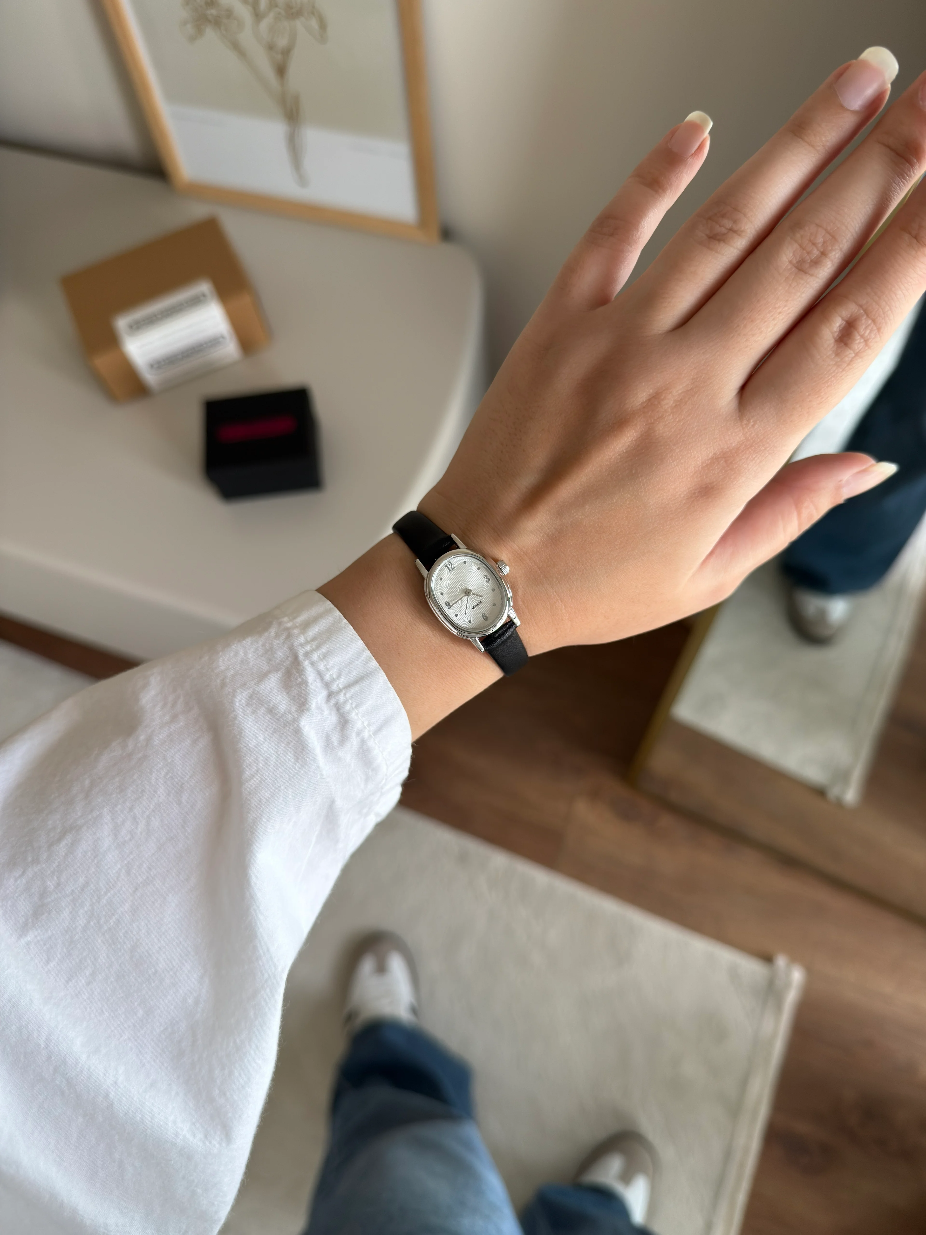 Pabel Minimal Deri Kayış Kadın Kol Saati - Siyah-Gümüş Kasa