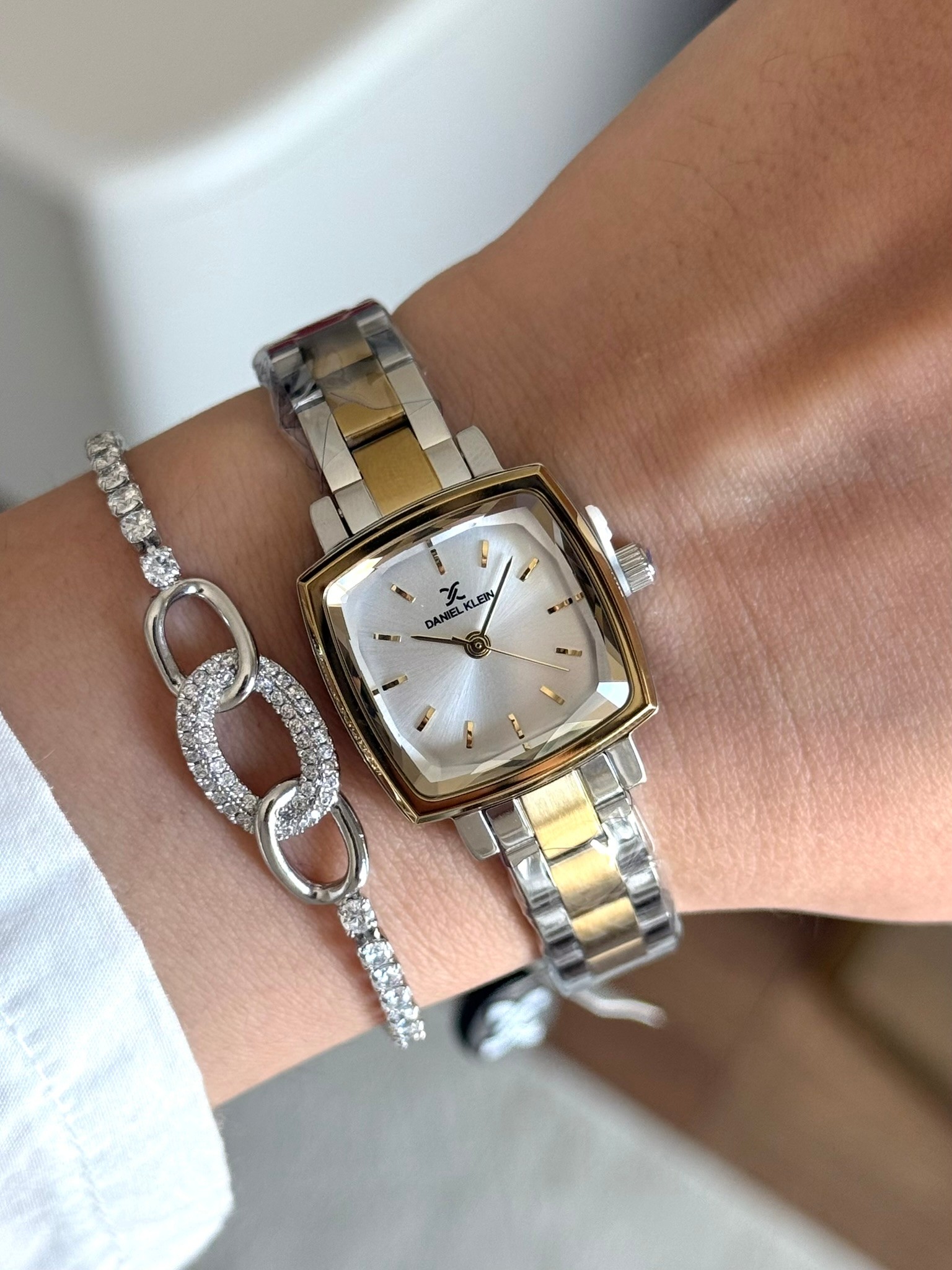 Daniel Klein Garantili Premium Kadın Kol Saati Gold-Gümüş Renk (Beyaz Kadran) RSDK-143