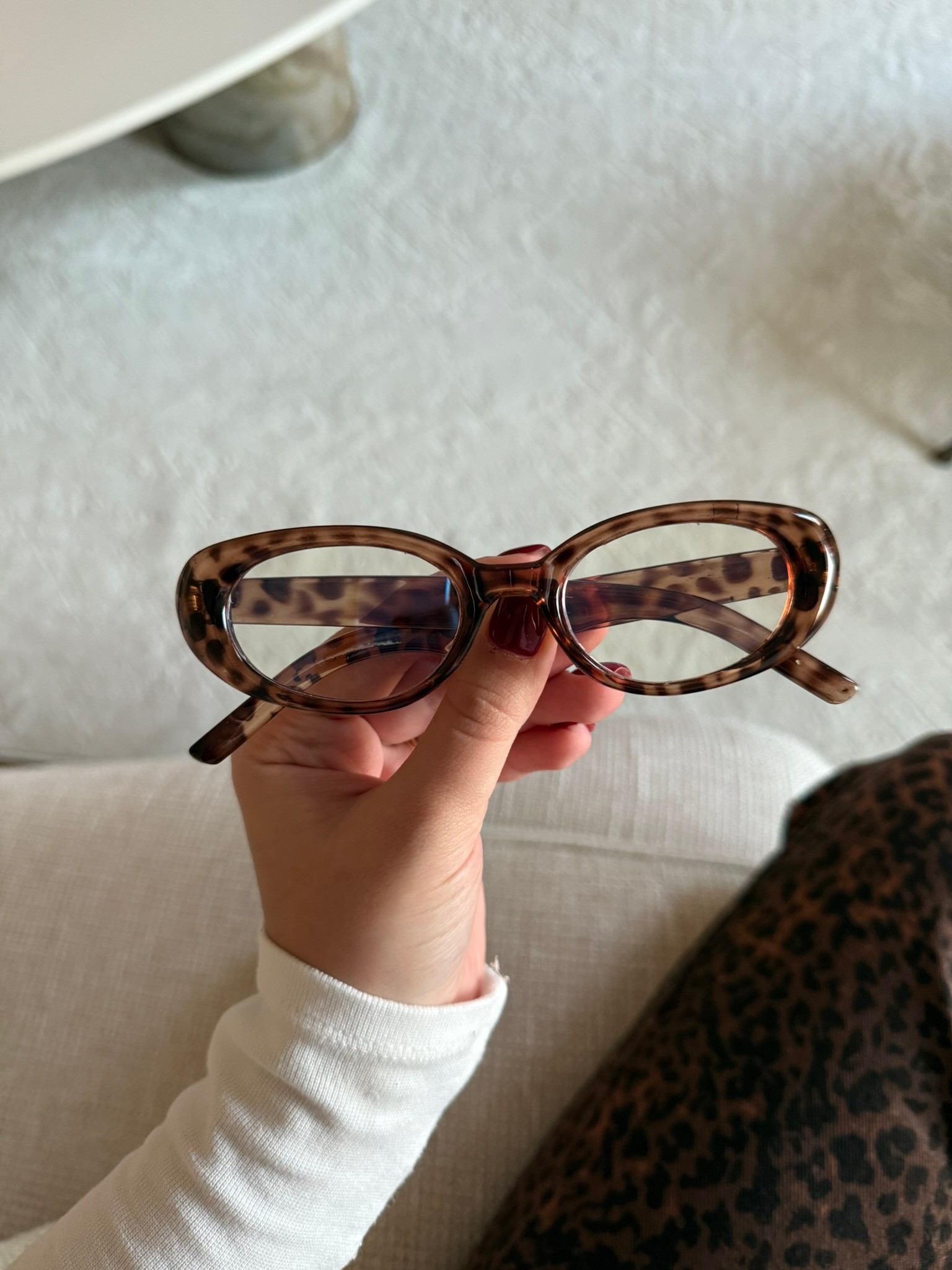 Stew Optik Uyumlu Kemik Model Blue Block Mavi Işık Koruyucu Gözlük Leopar