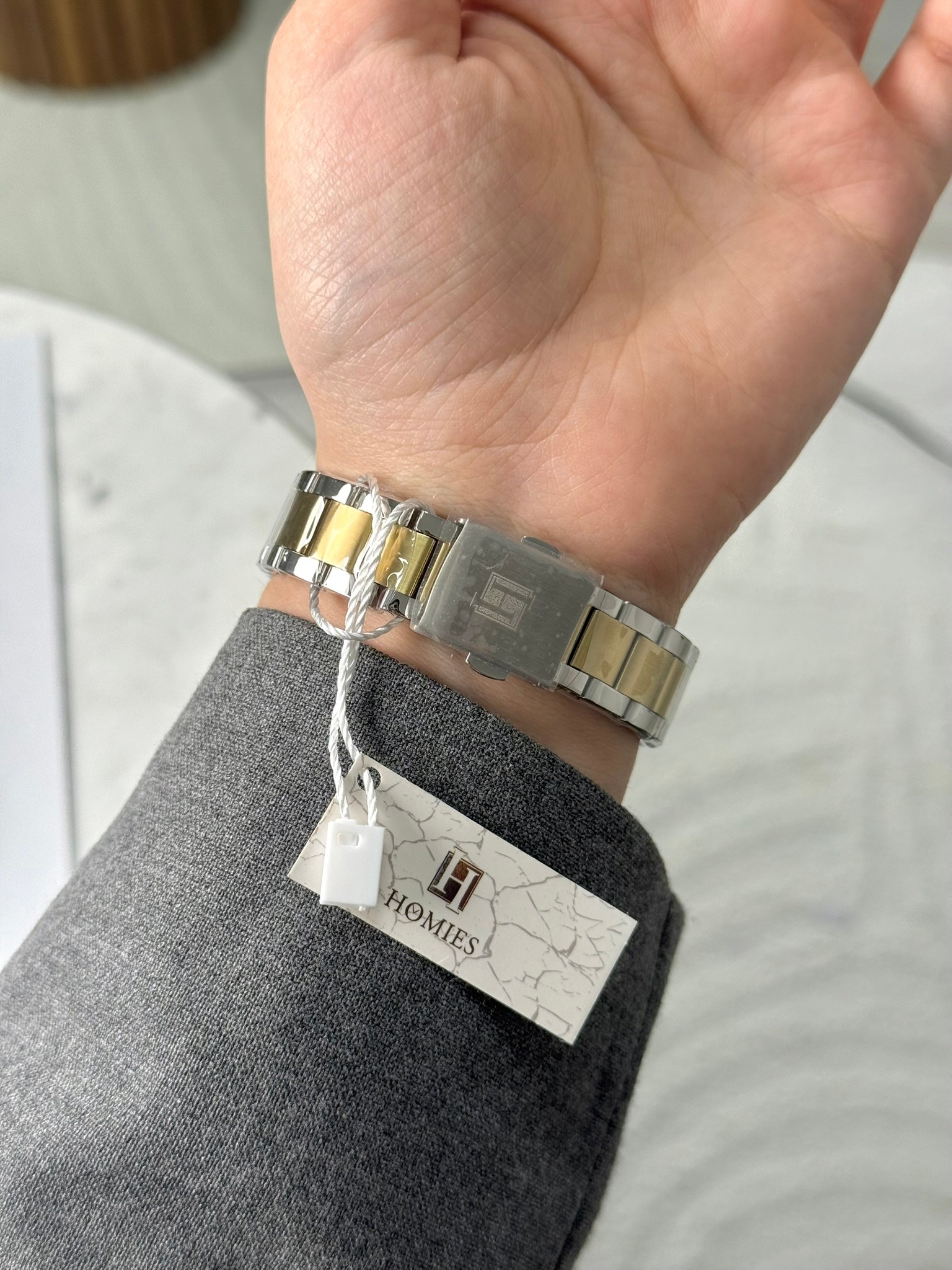 Homies Garantili Premium Kadın Kol Saati Gold-Gümüş (Beyaz Kadran) RSHMS-209