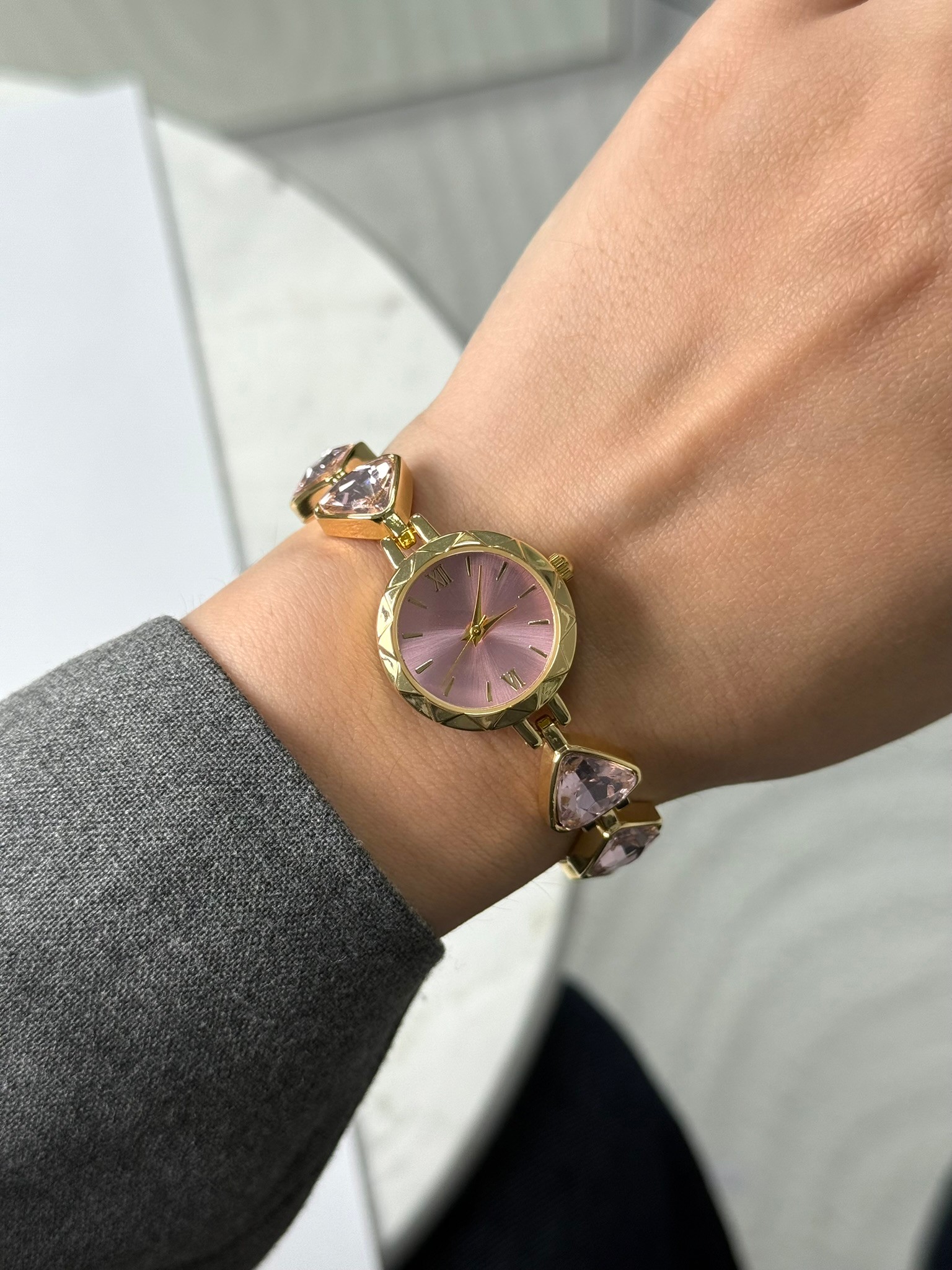 Colette Taşlı Kordon Yeni Sezon Kadın Kol Saati Gold (Pembe Kadran)