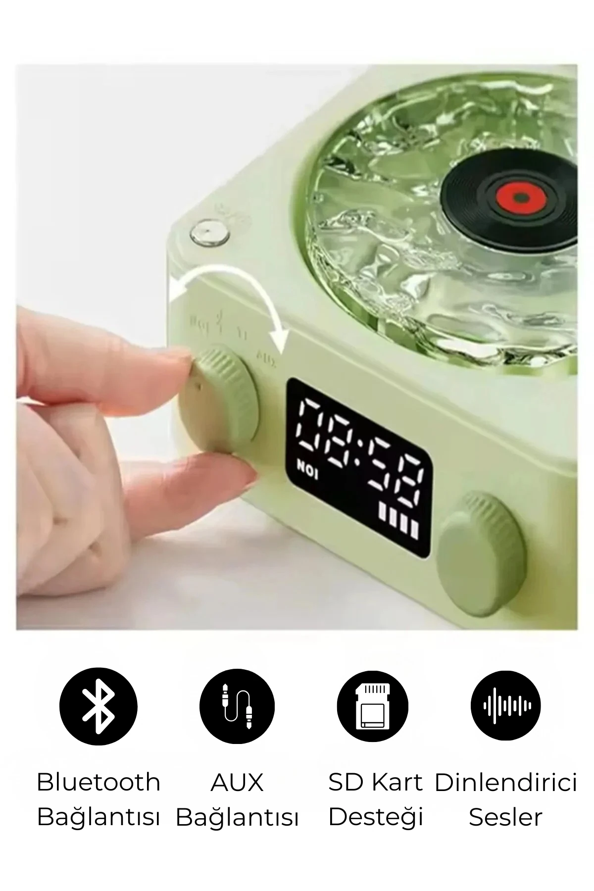 Retro Pikap Tasarımlı Bluetooth Kablosuz Speaker - Mavi Beyaz