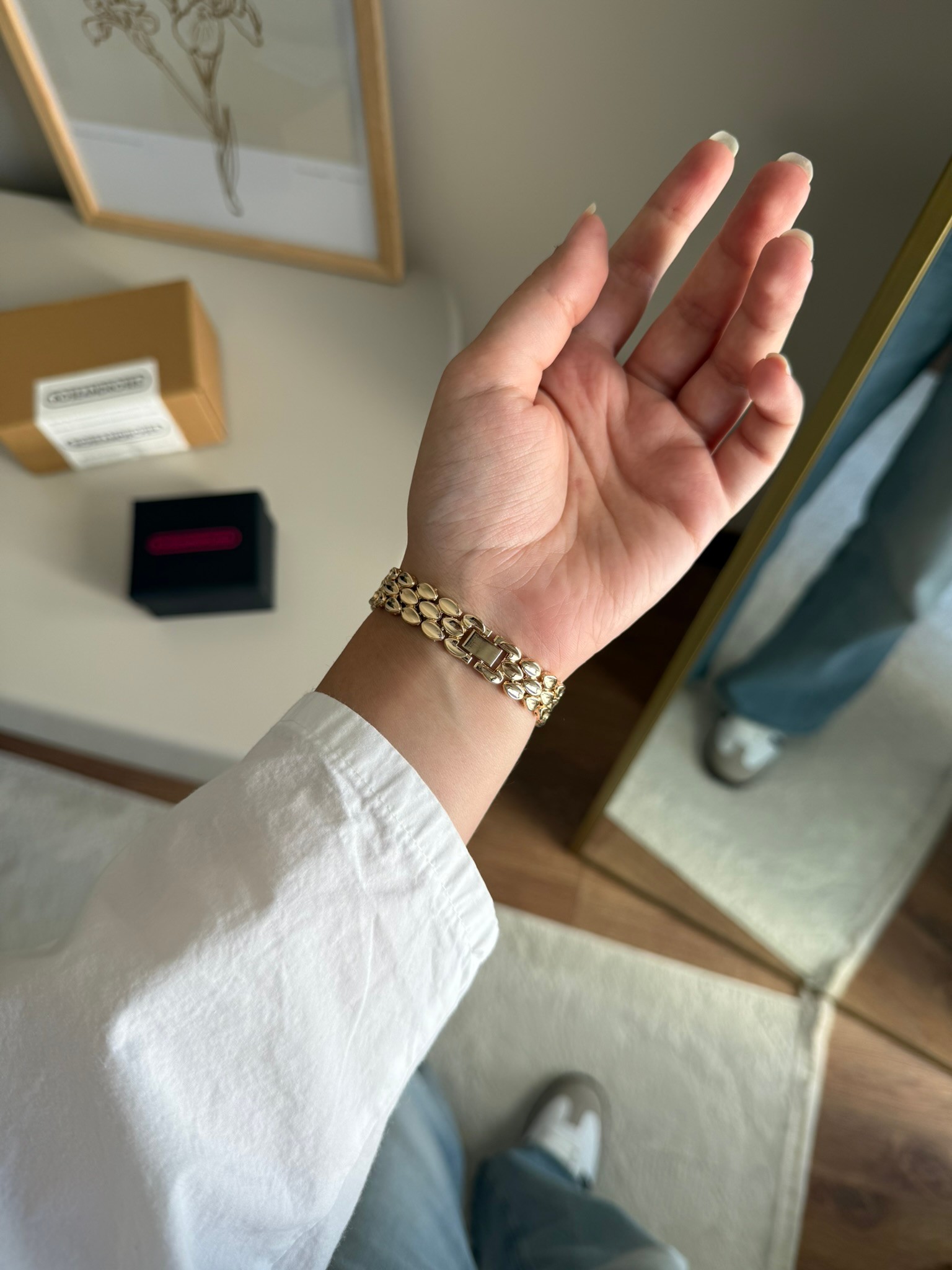 Fensa Minimal Vintage Model Kadın Kol Saati Gold (Siyah Kadran)