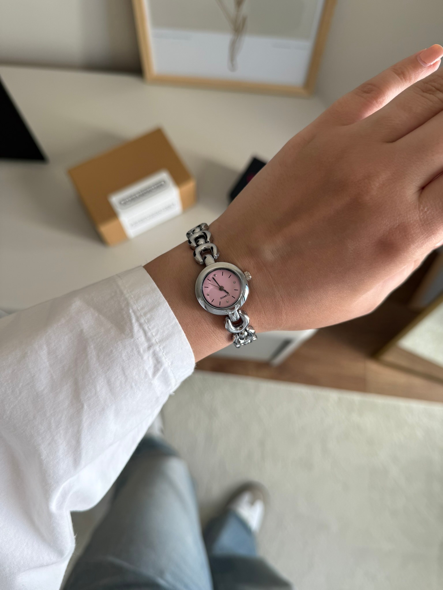 Helix Vintage Model Yeni Sezon Kadın Kol Saati Gümüş (Pembe Kadran)