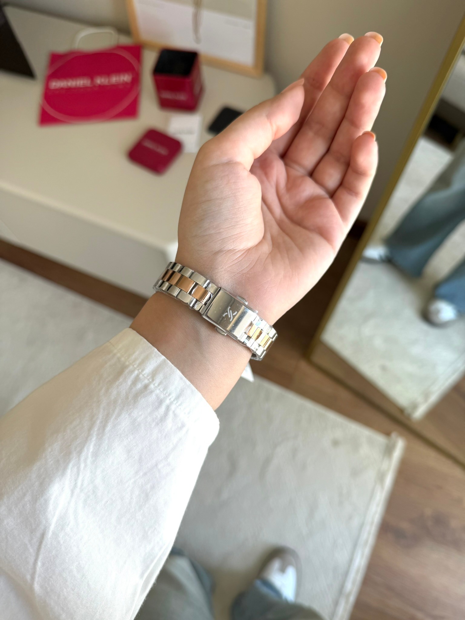 Daniel Klein Garantili Premium Kadın Kol Saati Rose-Gümüş Renk (Beyaz Kadran) RSDK-136