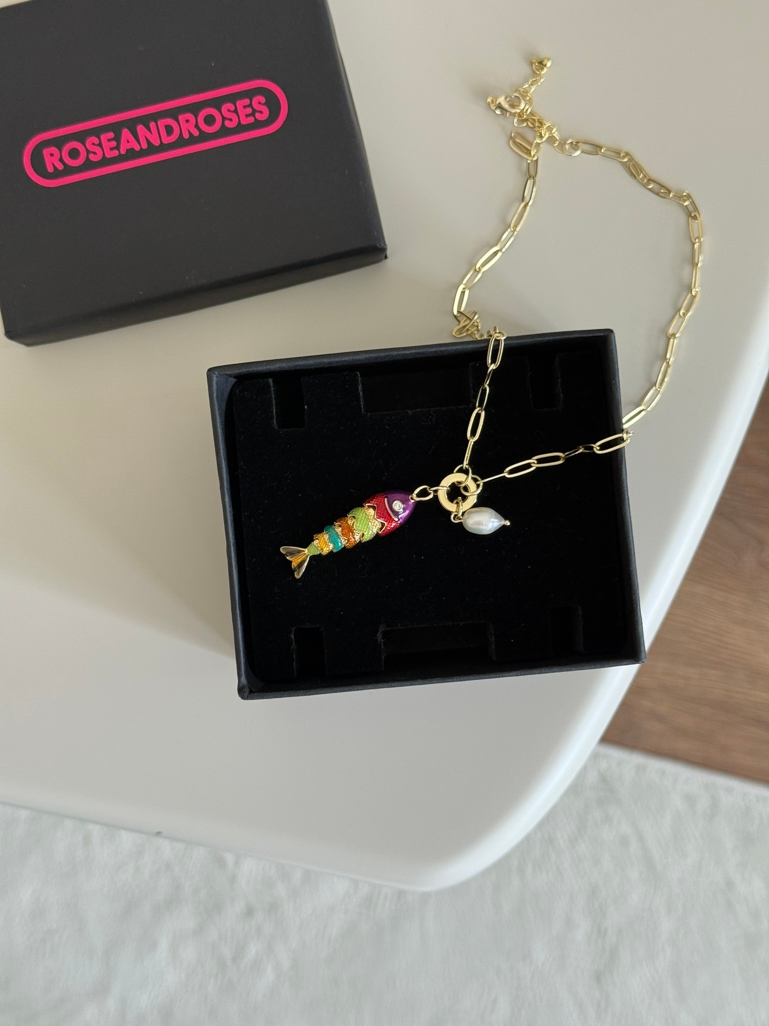 Trend Balık Kolye Gold Renk 3