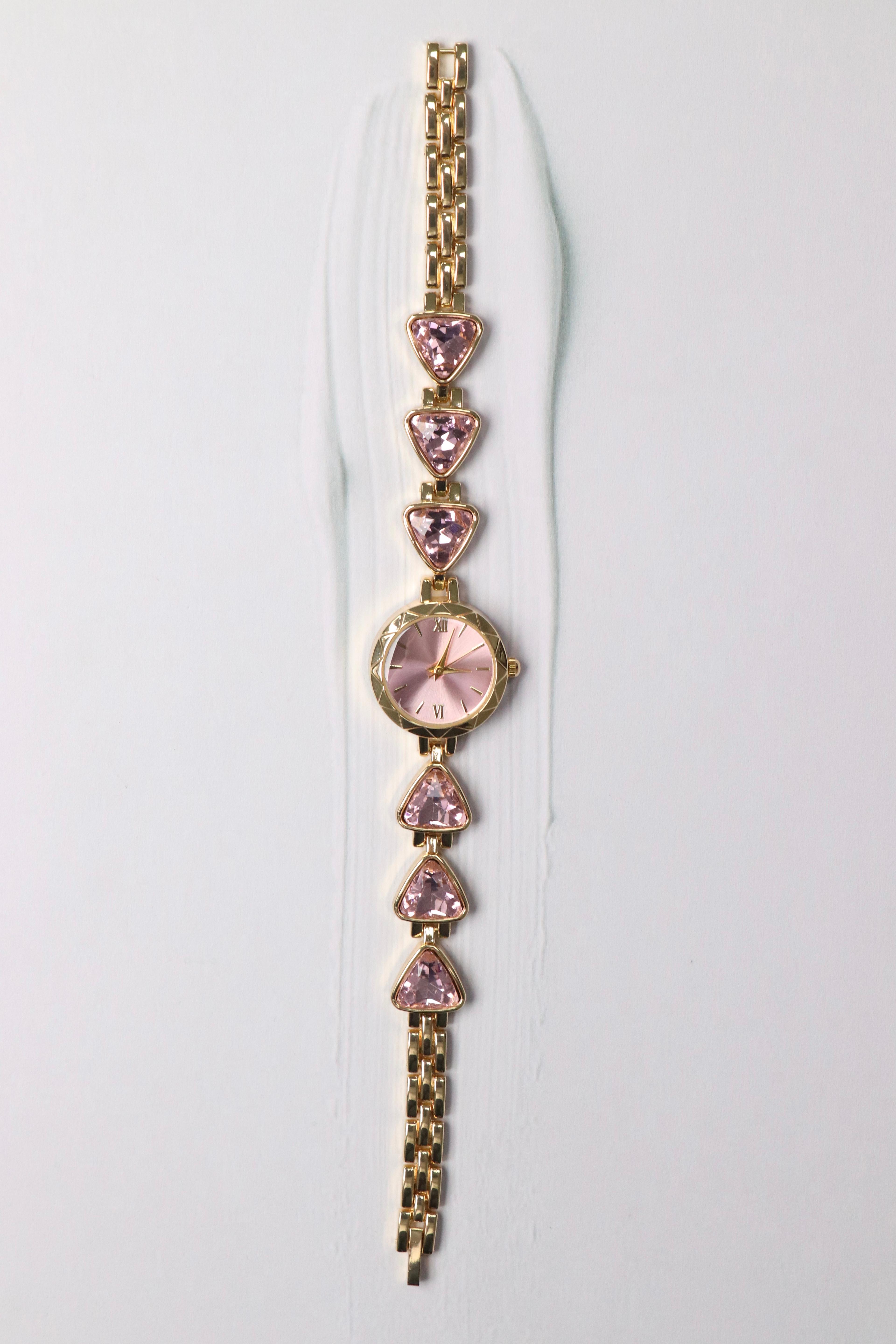 Colette Taşlı Kordon Yeni Sezon Kadın Kol Saati Gold (Pembe Kadran)