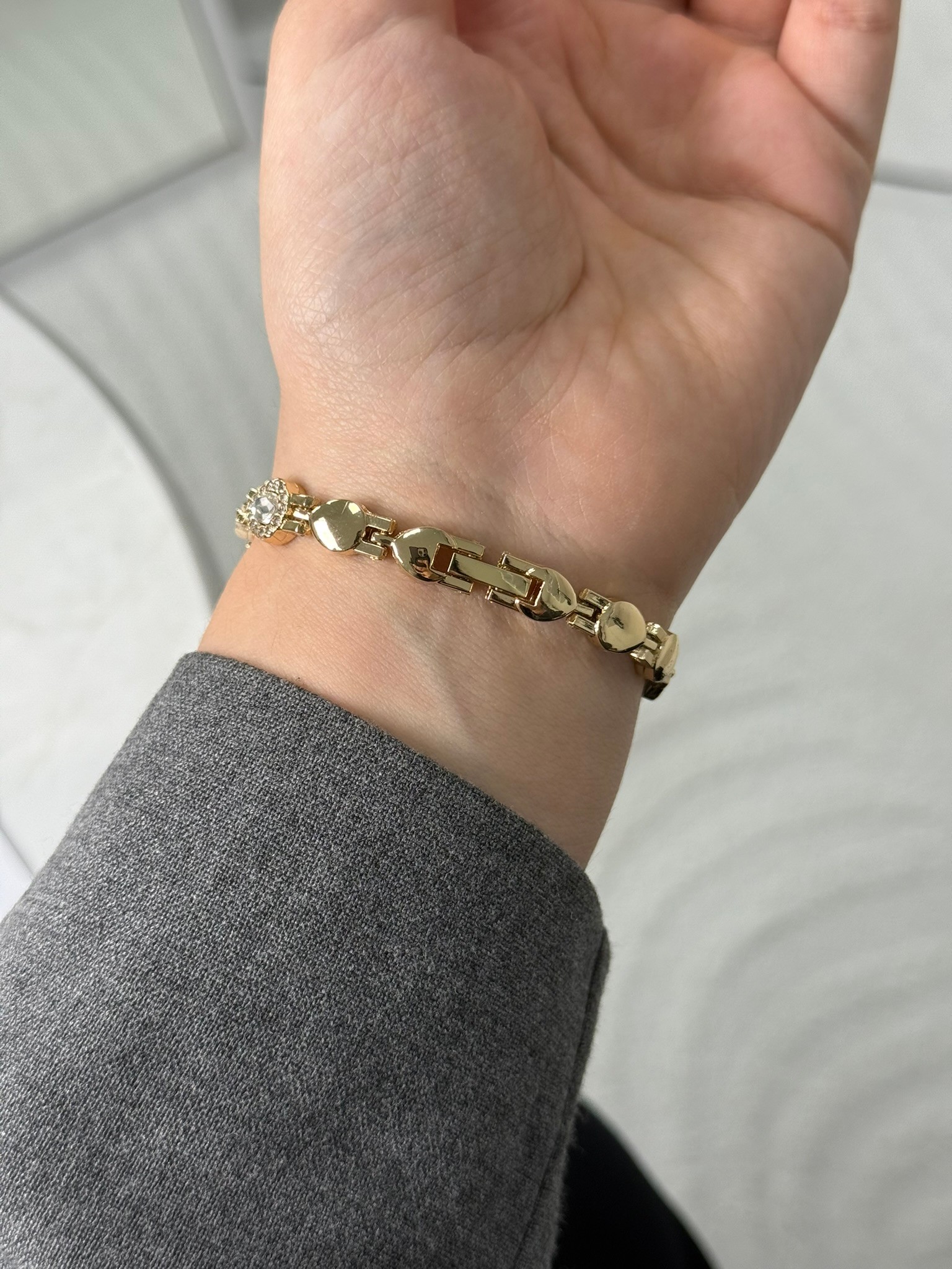 Harrene Damla Taşlı Yeni Sezon İnce Kordon Kadın Kol Saati Gold (Yeşil Kadran)